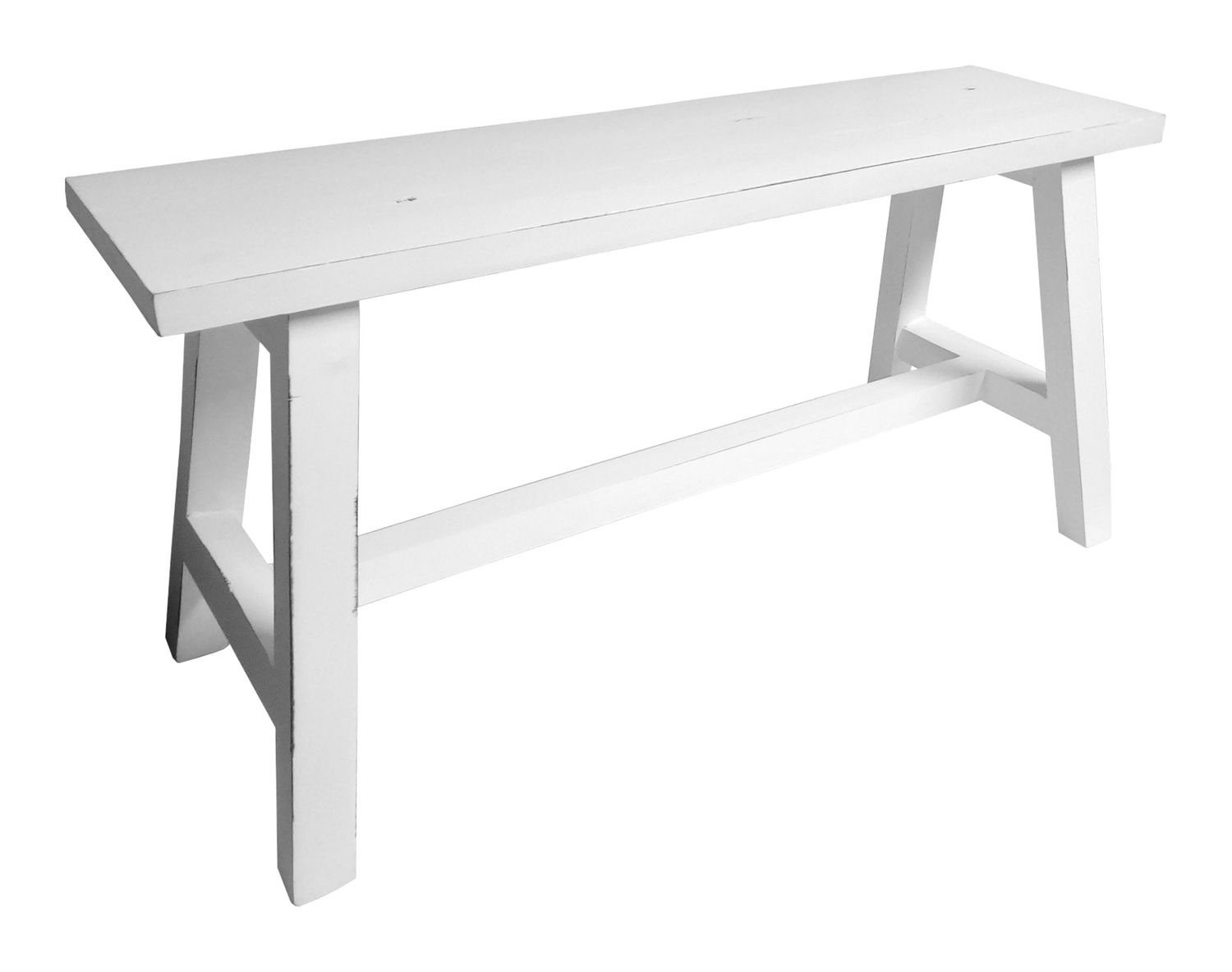 BURI Gartenbank Holz-Sitzbank Weiß Used-Look 90x35cm Dielenbank Holzbank La günstig online kaufen