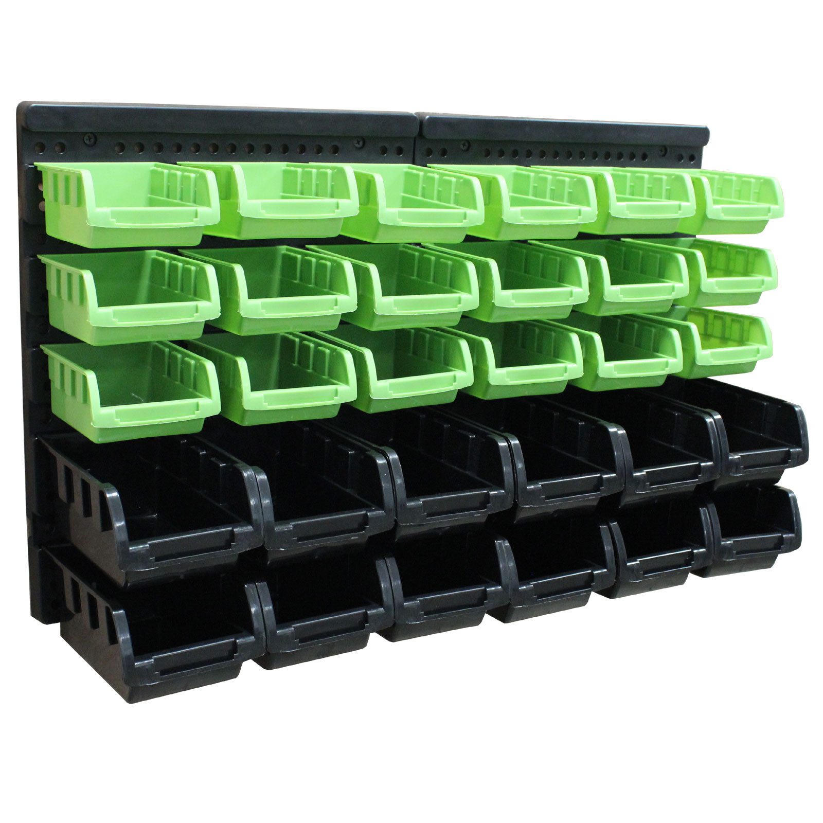 TRUTZHOLM Stapelbox 32tlg Stapelboxen mit Wandregal Set für Werkstatt Lager günstig online kaufen