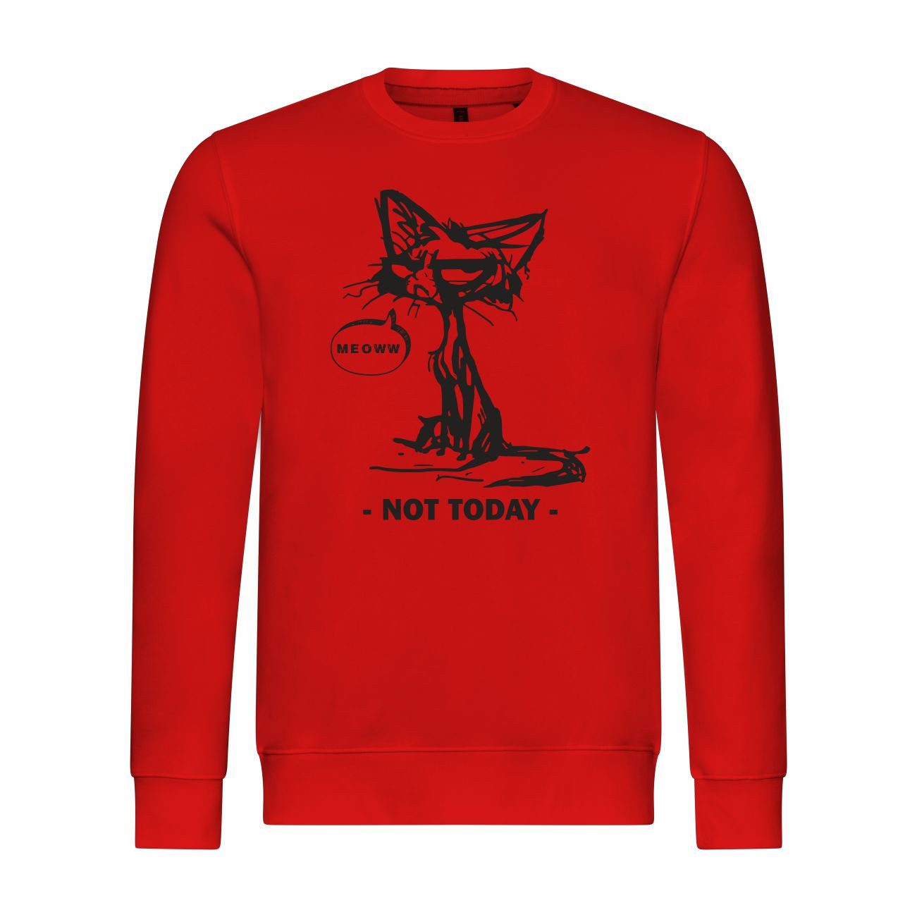 Rundhalspullover Herren Pullover Katze not today