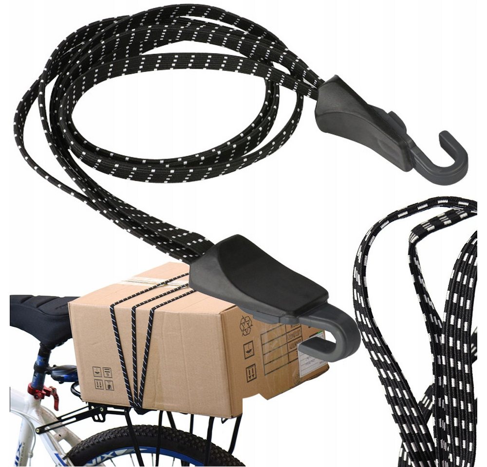 VERK GROUP Gepäckgurt Fahrrad Gepäckspanner 65 cm Spanngummi Expander Gurt, (1-tlg), Elastisch, mit Haken