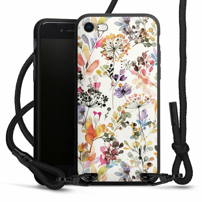 DeinDesign Handyhülle Blume Muster Pastell Wild Grasses Apple iPhone 7 Premium Handykette Hülle mit Band Case zum Umhängen