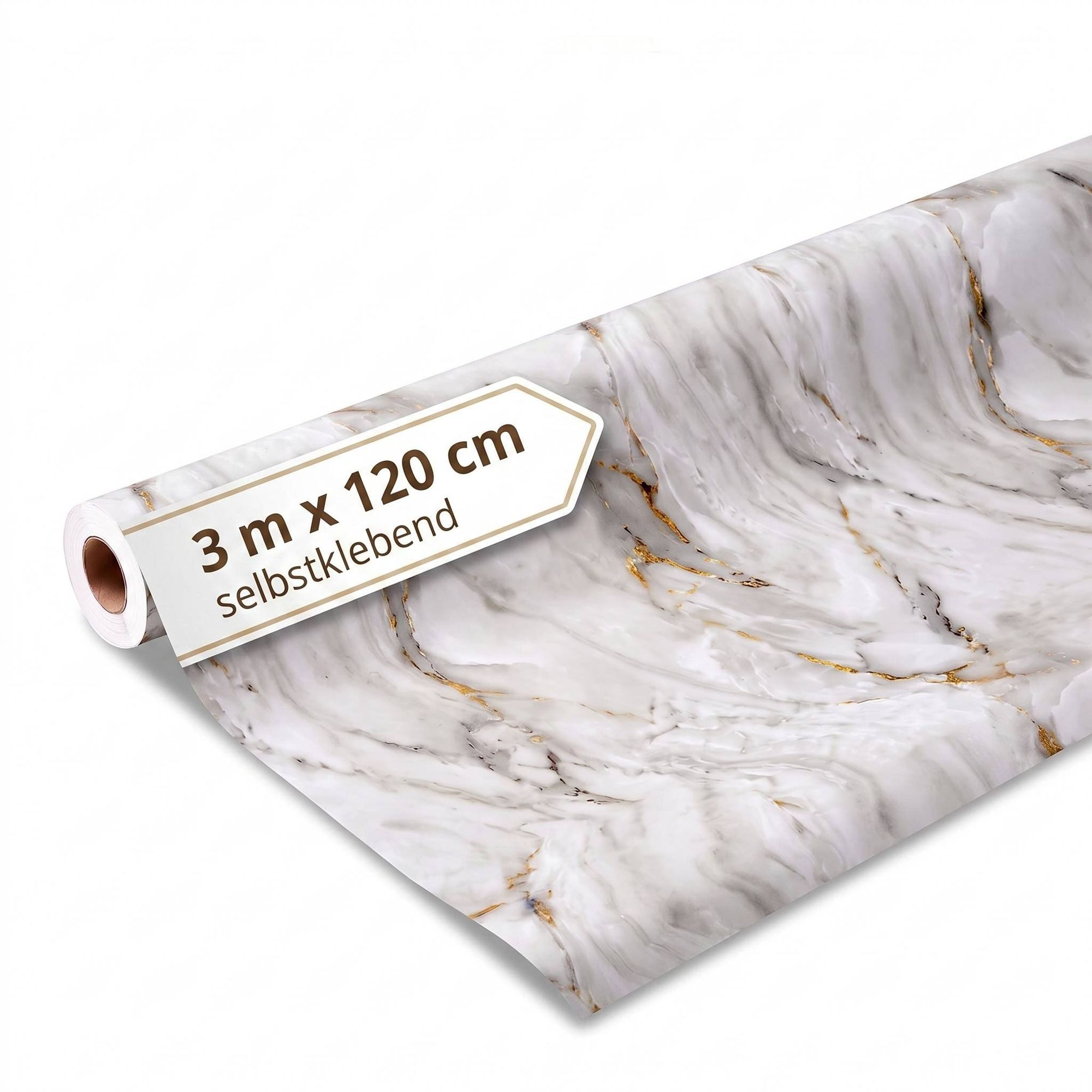 Dalsys Wandpaneel Wandverkleidung selbstklebend aus PVC auf Rolle, BxL: 120x300 cm, (120x300cm Marmoroptik Onyxweiß, 1-tlg., flexible Wandverkleidung Badezimmer wasserfest) 2,3mm Materialstärke, Spritzschutz Küchenrückwand