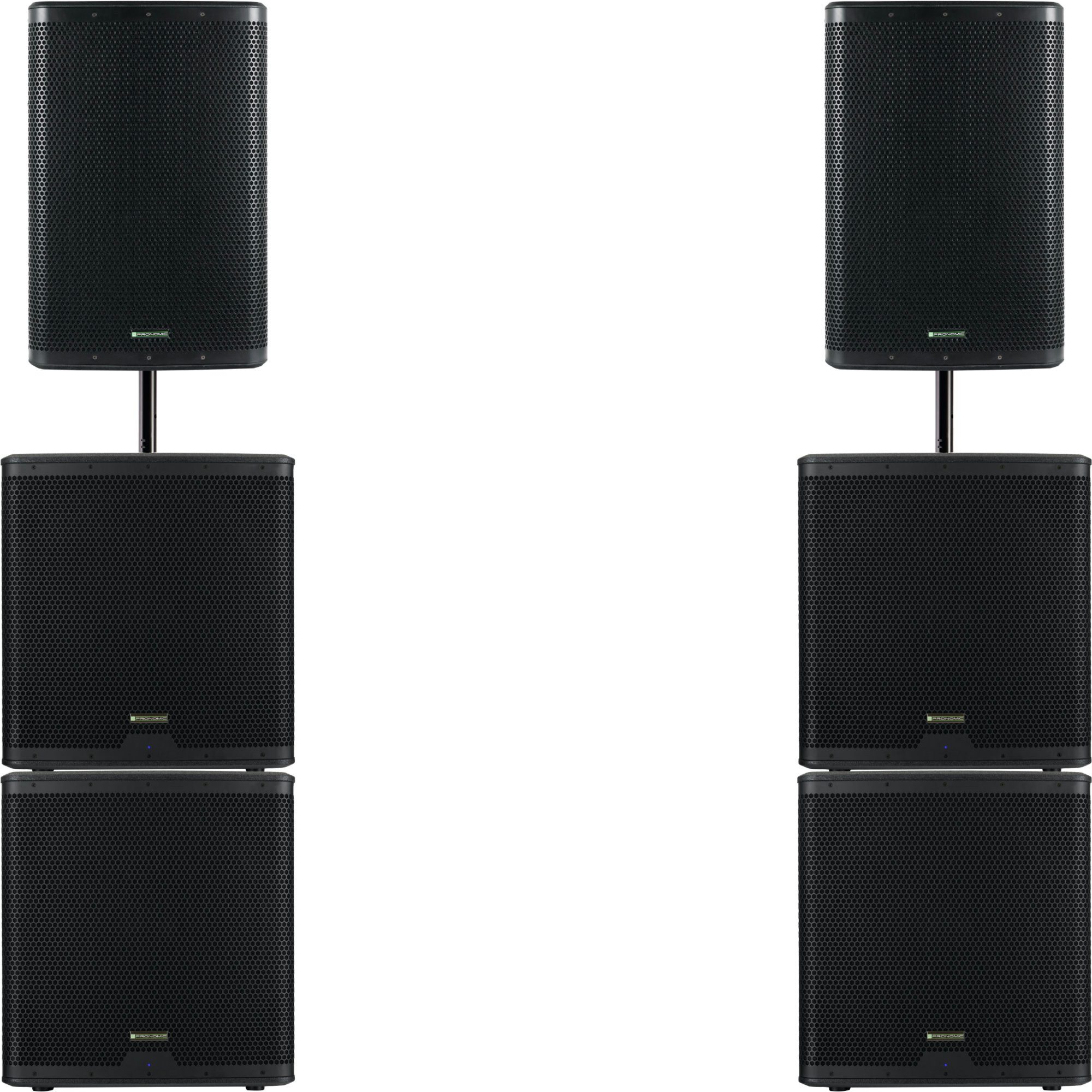 Pronomic C-118SA/215MA Sixpack Aktiv-PA-Anlage 4200 W RMS Lautsprecher (kein Netzwerkstandard, 4200 W, Sixpack Aktiv-PA-Anlage mit 4200 W RMS)