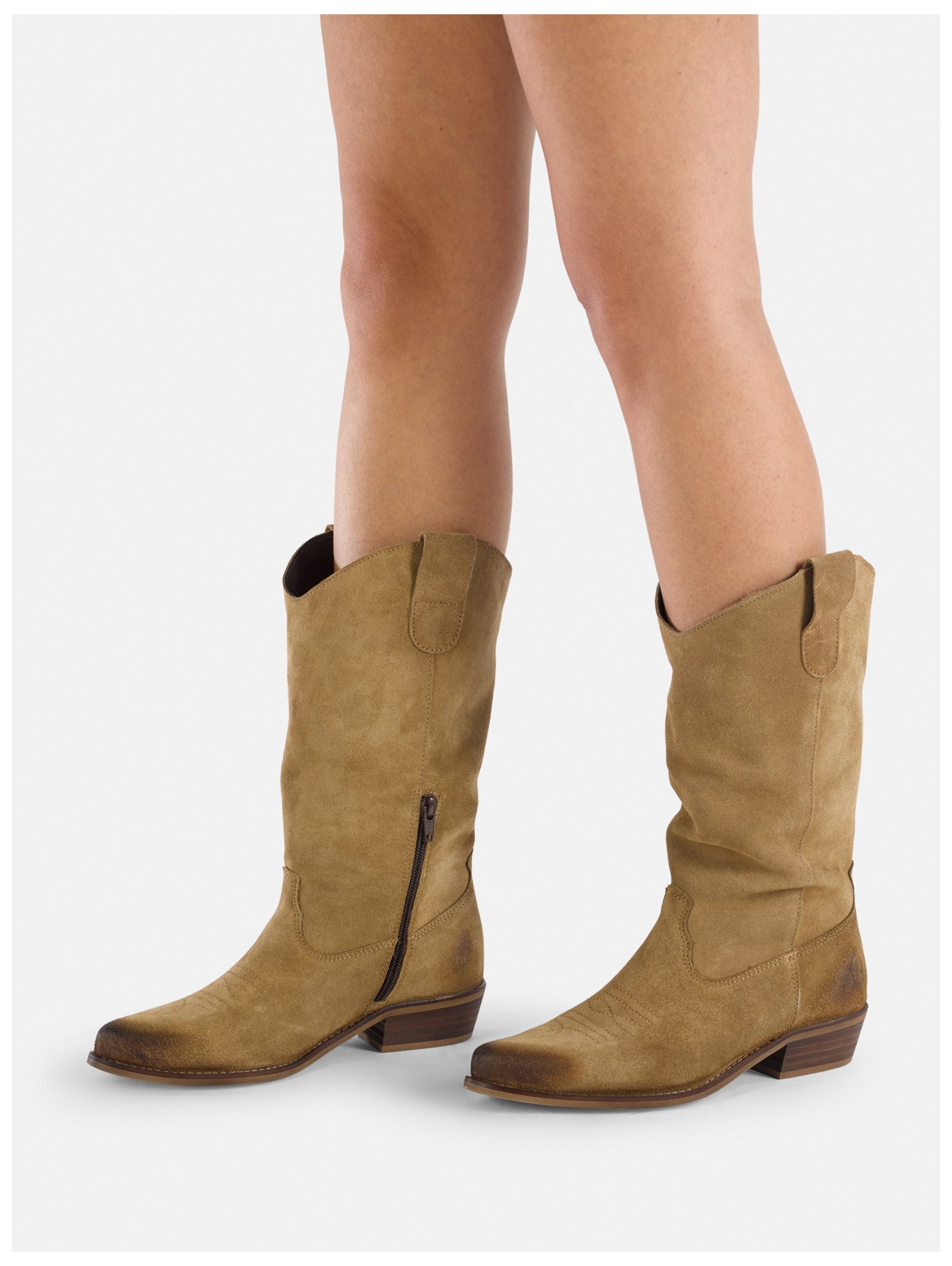 Felmini Wide Fit Stiefel Leder . Bikerboots