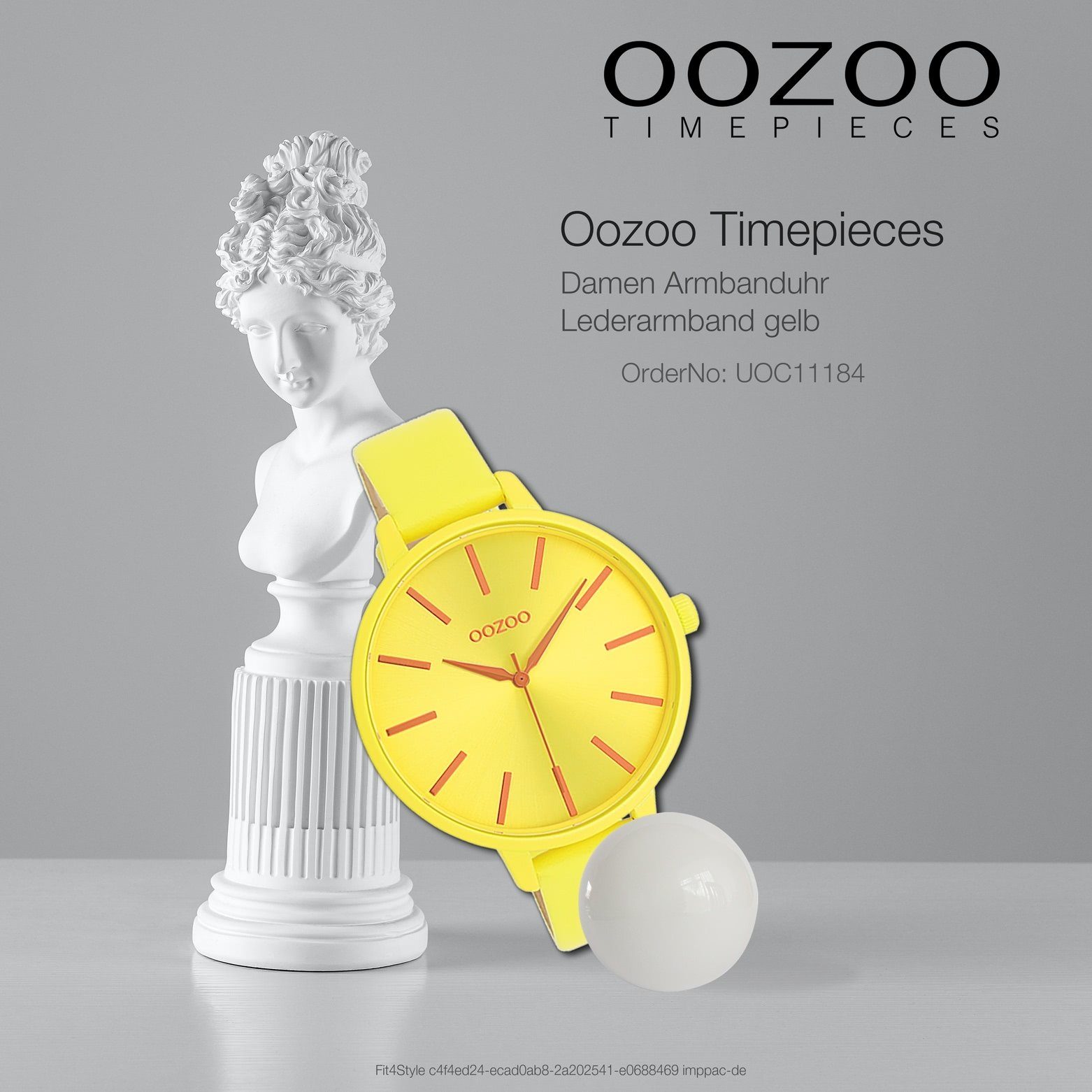 OOZOO Quarzuhr Oozoo Damen Analog, Lederarmband, (ca. 42mm) Timepieces rund, Fashion-Style Damenuhr Armbanduhr groß