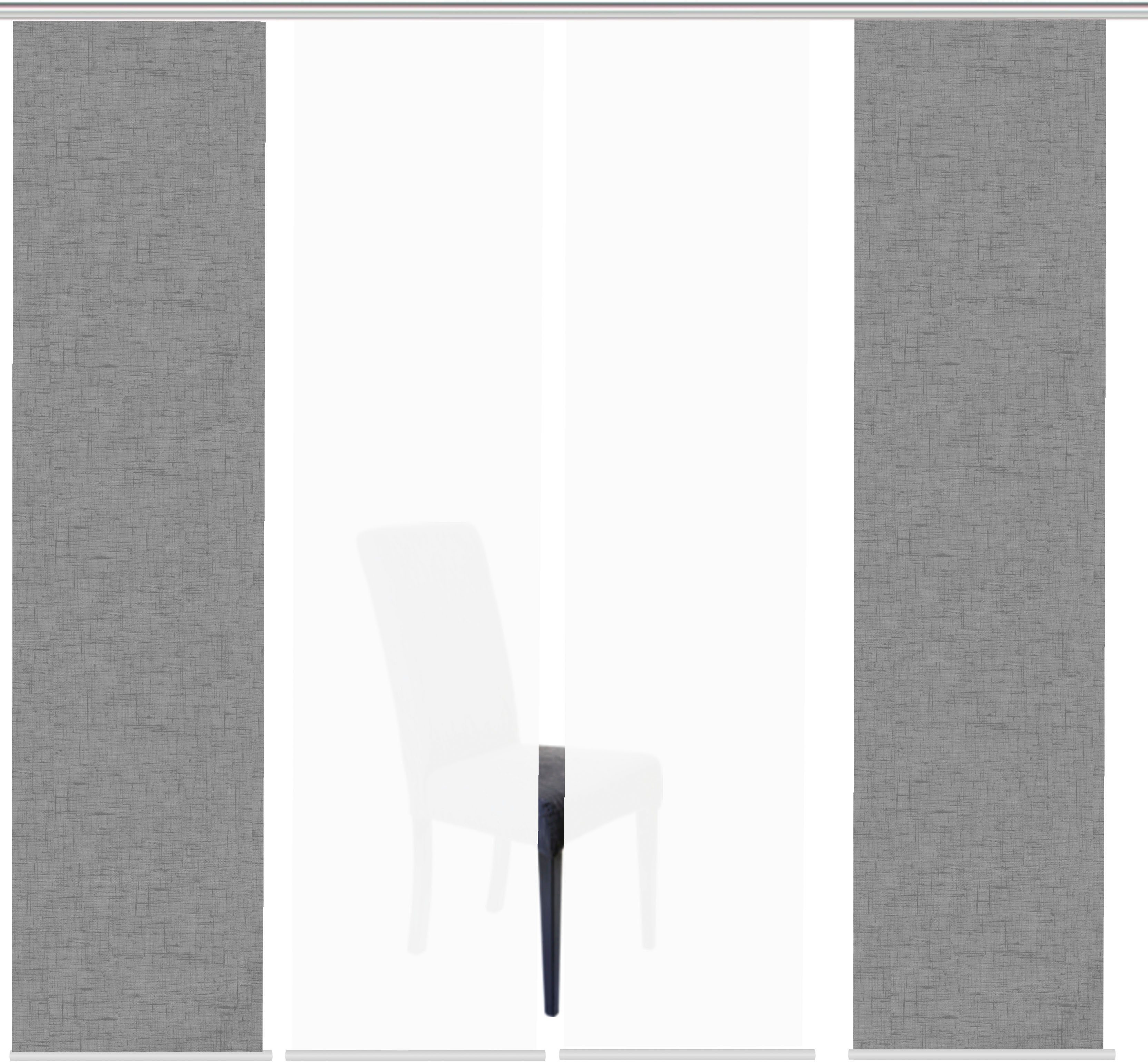 HOME WOHNIDEEN Schiebegardine PIVE 4er SET (4 St), Paneelwagen, blickdicht, Schiebevorhang Digidruck 4er Set PIVE