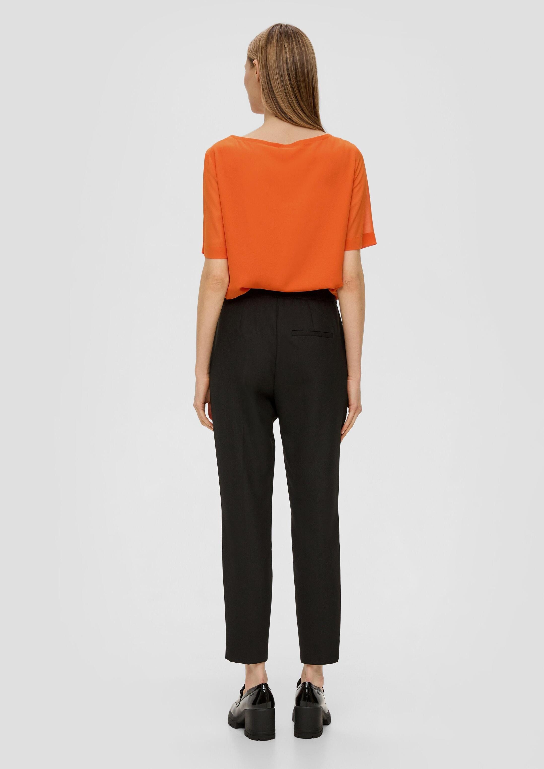 s.Oliver Kurzarmbluse Bluse Chiffon-Bluse mit Drapierung
