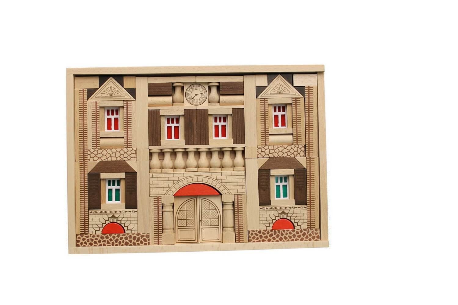 Baukasten Residenz mit 141 Bausteinen von Ebert GmbH Spielbausteine, Motorikspielzeug, pädagogisch wertvoll, Handarbeit aus dem Erzgebirge/ Deutschland