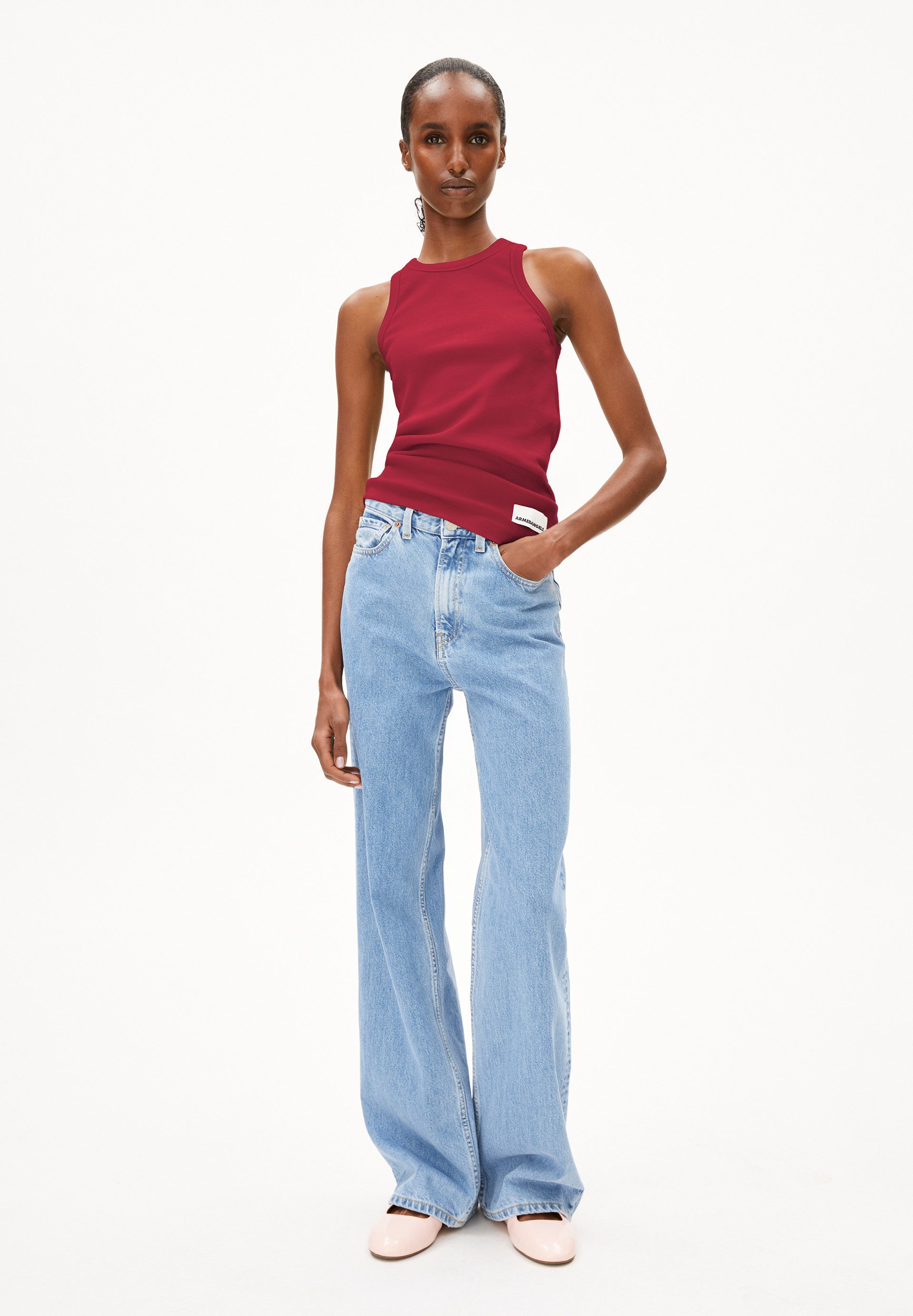 Armedangels Shirttop KANITAA Ripp-Top aus Bio-Baumwoll Mix Fitted (1-tlg., günstig online kaufen