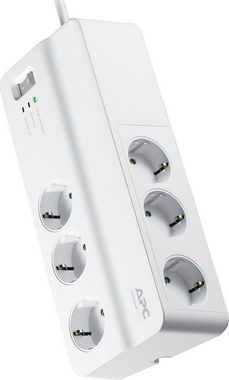 APC »PM6-GR« Steckdosenleiste 6-fach (Ein- / Ausschalter, LED-Statusanzeige, USB-Anschlüsse, Überspannungsschutz, Kabellänge 2 m)