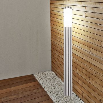 etc-shop LED Wandstrahler, Leuchtmittel inklusive, Smart Außen Stehlampe Edelstahl Standleuchte Garten