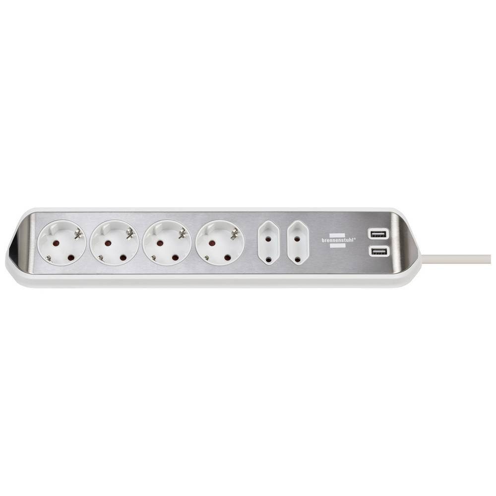 Brennenstuhl Ecksteckdosenleiste 6-fach mit USB 1153590620 Steckdosenleiste, mit USB, erhöhter Berührungsschutz