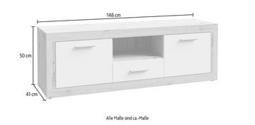 FORTE TV-Board Baccio, Breite 148 cm, Höhe 50 cm, 2 Türen und 2 Schubkästen, 1 offenes Fach