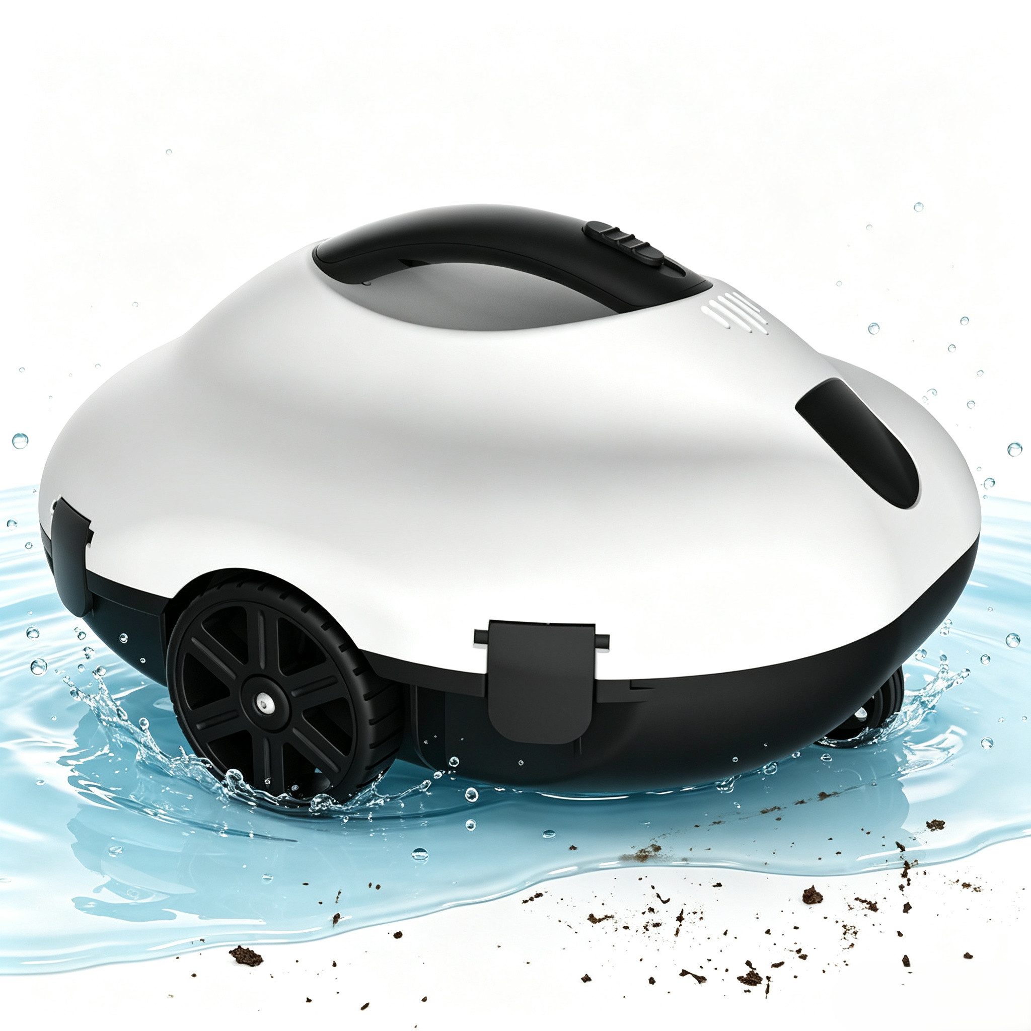 muvano Poolroboter kabelloser Poolbodensauger 5200mAh 130Min IPX8 2,7m Arbeitstiefe, bis 80m², automatische Wandkehr, leichter, starker Saugleistung