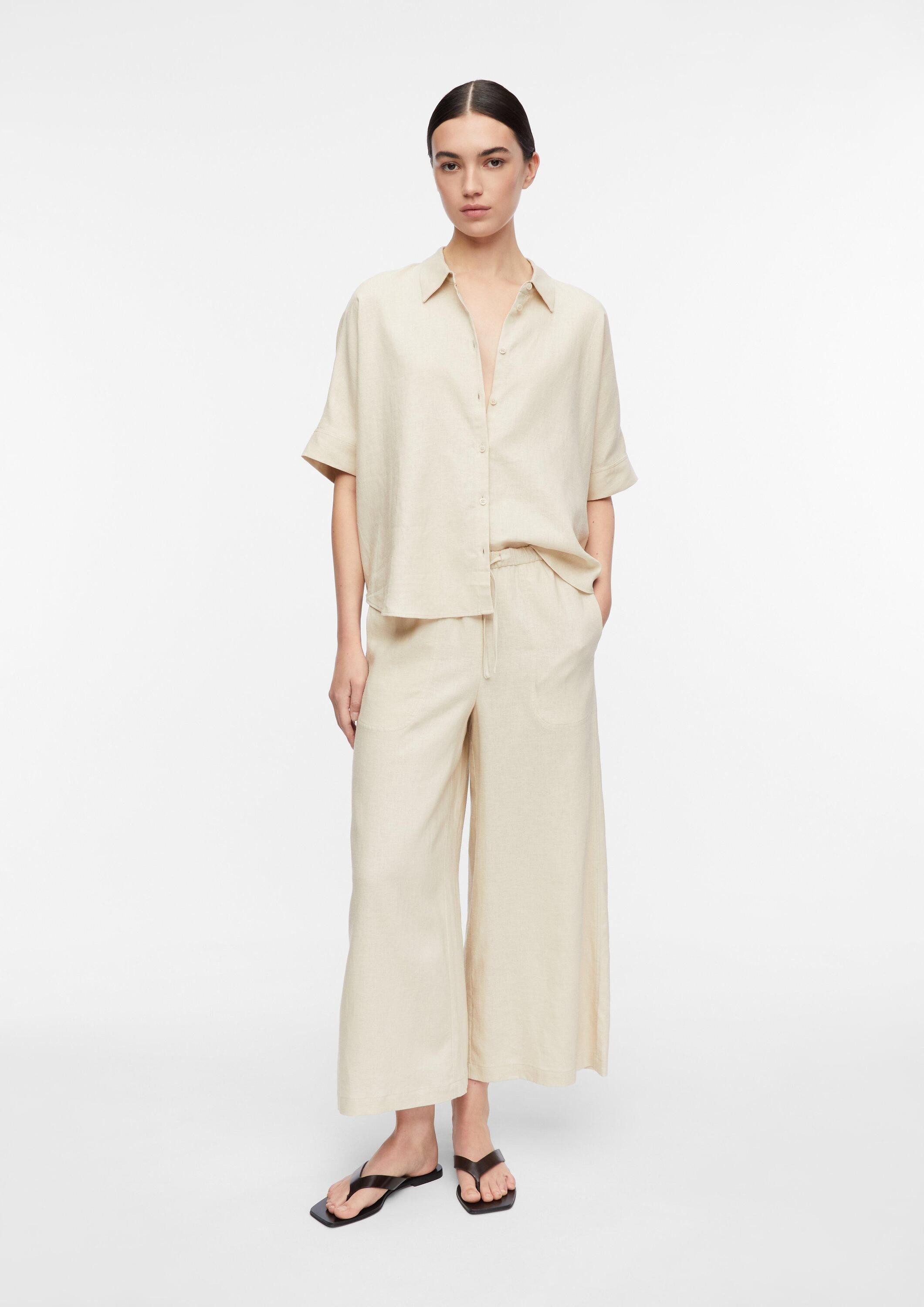 comma 7/8-Hose Hose Culotte aus Leinenmix mit Elastikbund