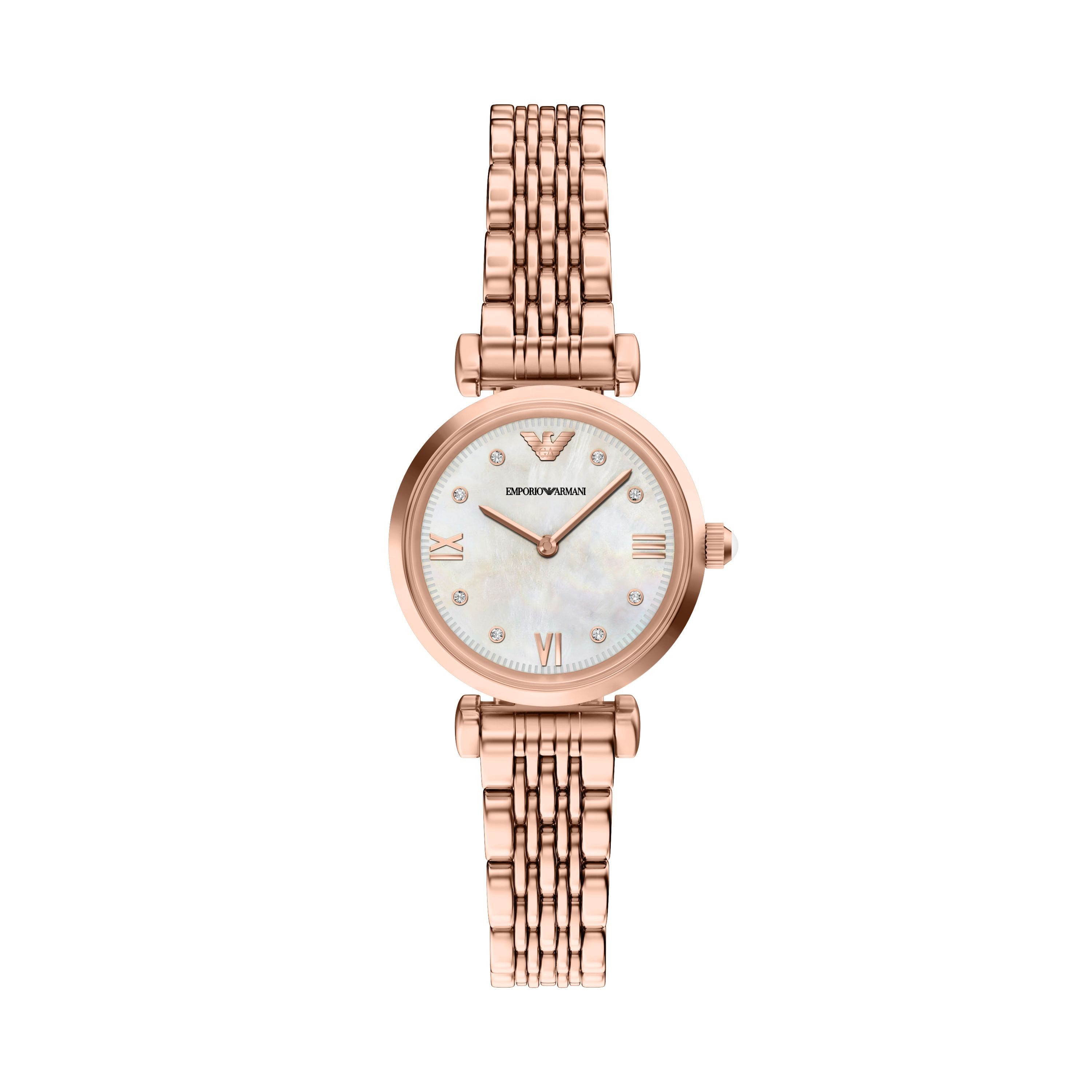 Emporio Armani Quarzuhr AR11805, Armbanduhr, Edelstahlarmband, analog, Glassteine