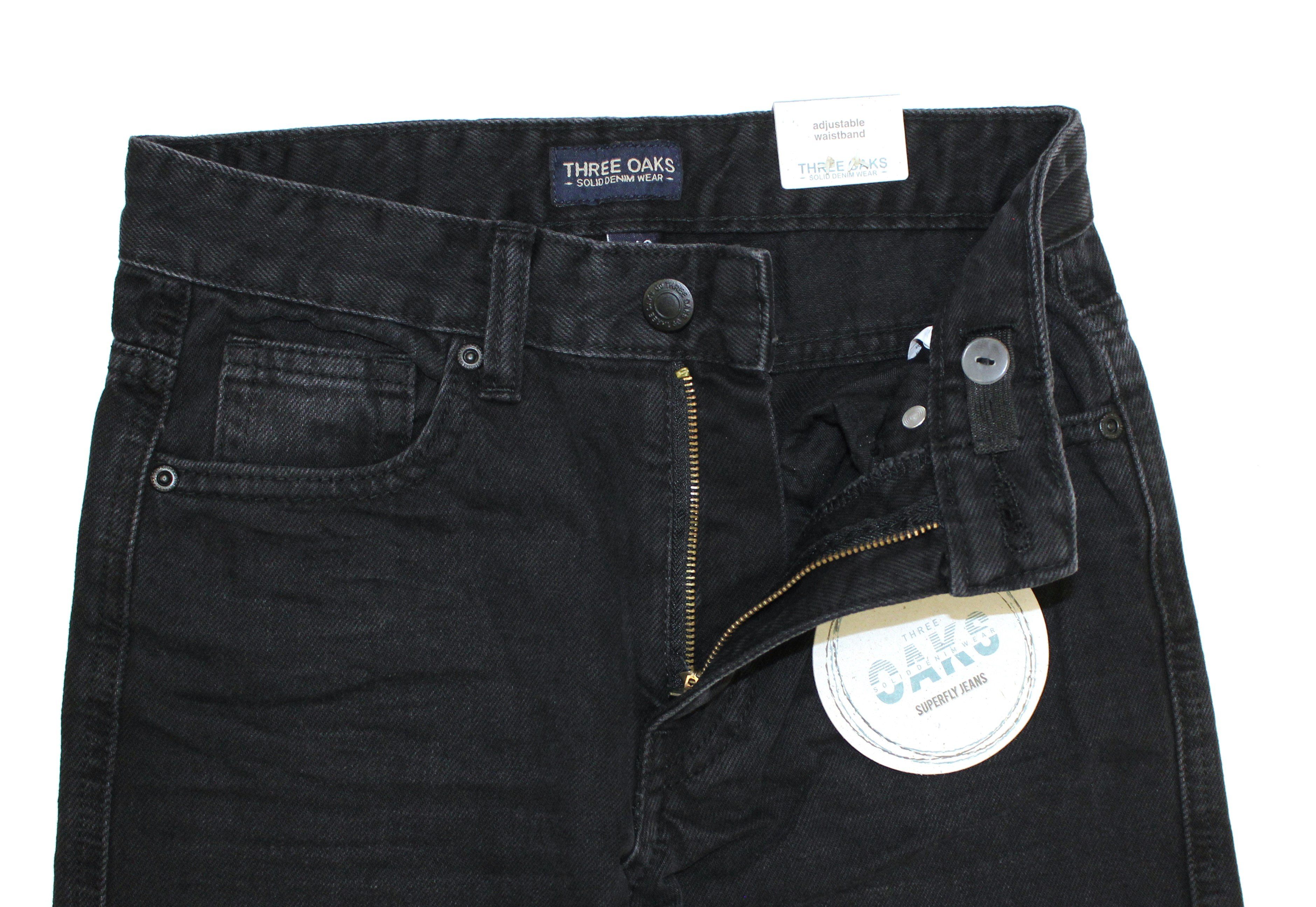 Jeans Black BAGGY-FIT-JEANS THREE OAKS (1-tlg) Bequeme 390