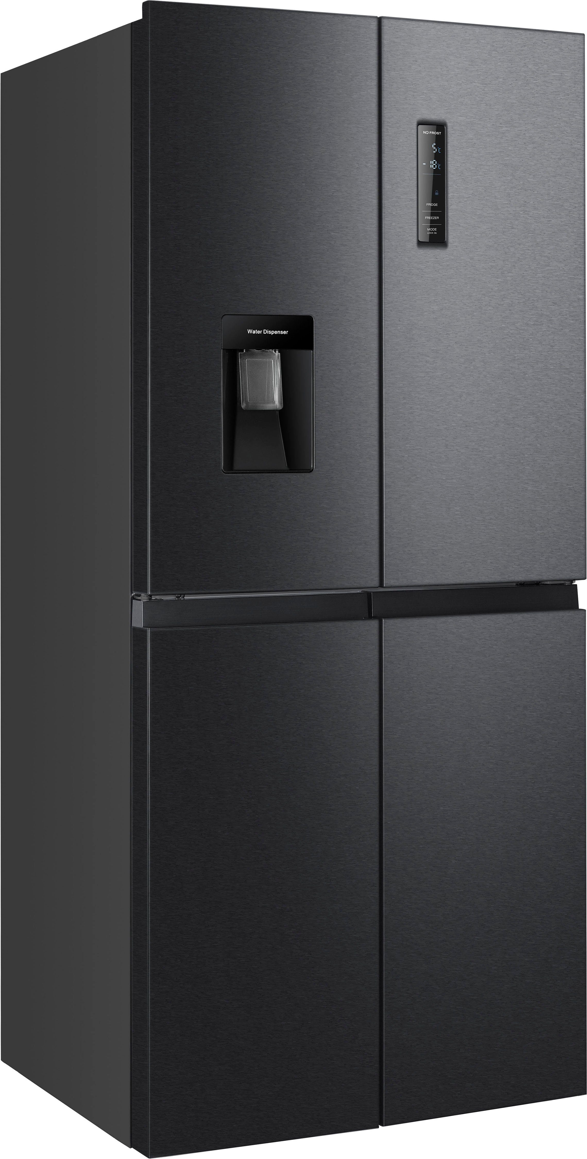 Hanseatic Multi Door HCDC18080CWDBI, 180 cm hoch, 79 cm breit, NoFrost, Wasserspender, Display