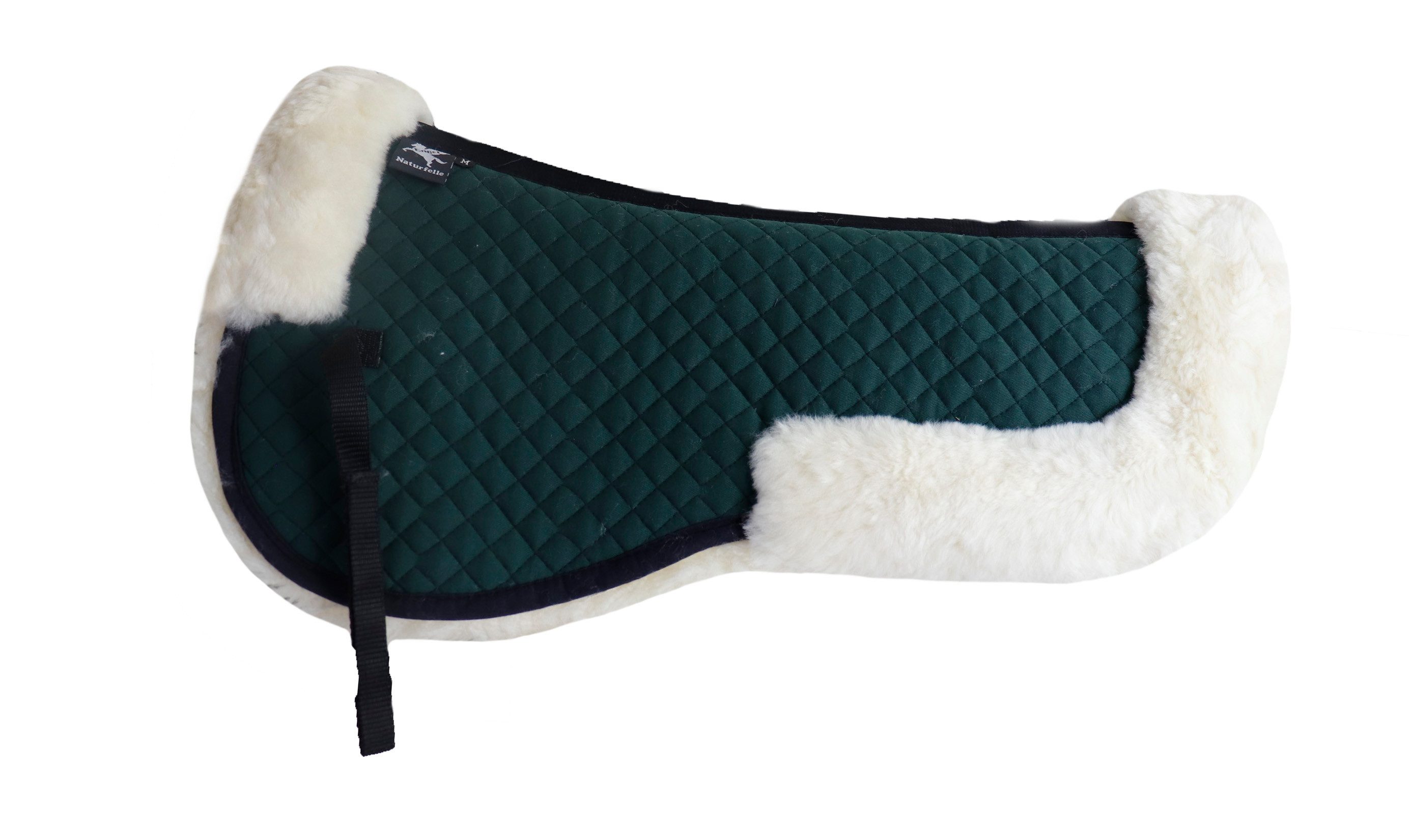 Engel Reitsport Sattelpad Sattelkissen Sattelpad SAKIS2 Lammfell & Baumwollsteppstoff Fellkranz