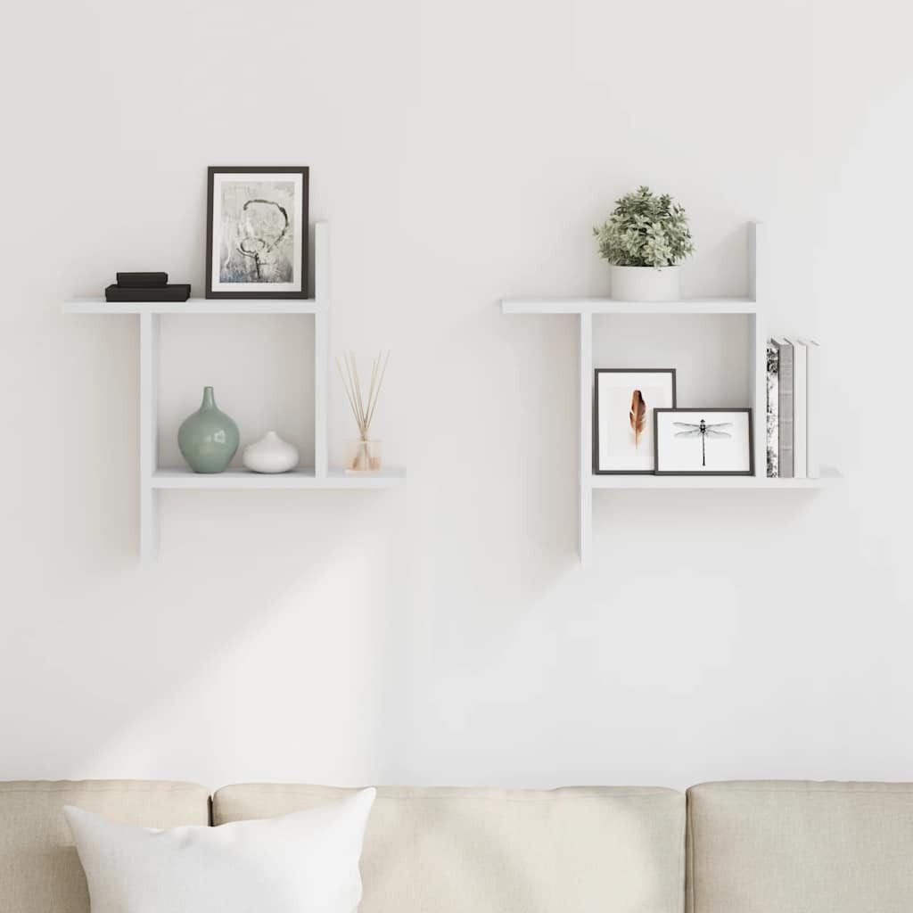 vidaXL Regal Wandregale 2 Stk. Weiß 50x12x50 cm Holzwerkstoff, 1-tlg. günstig online kaufen
