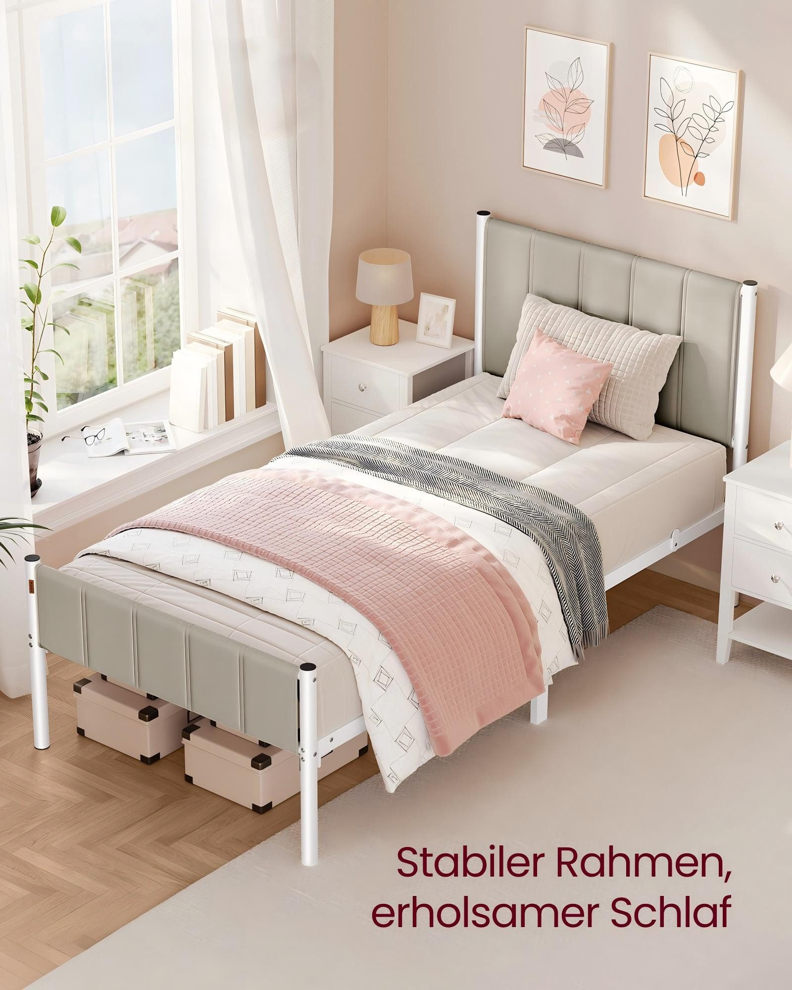 VASAGLE Polsterbett, mit gepolstertem Kopfteil, hochtragfähig, mehrere Größ günstig online kaufen