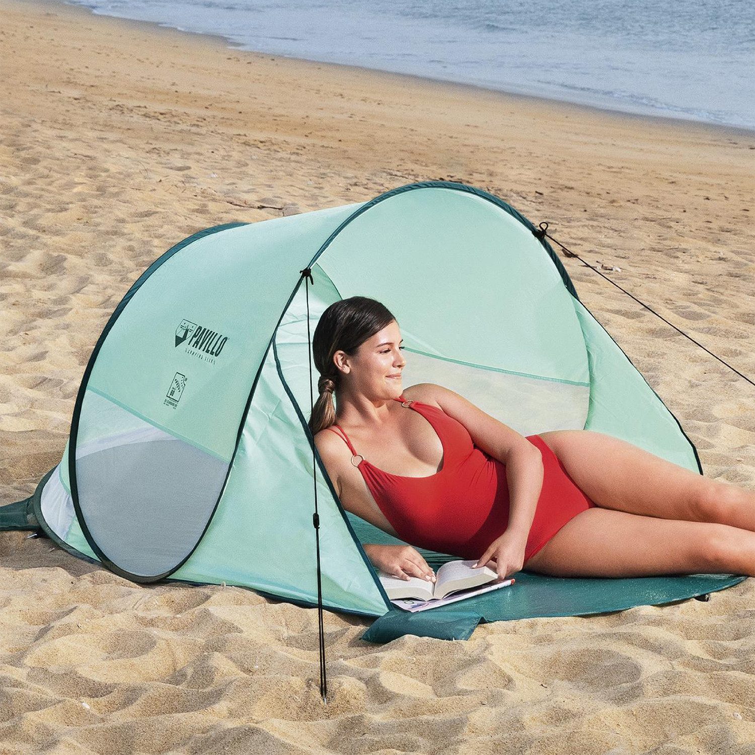 Bestway Strandmuschel Beach Quick 2, Personen: 2 (Packung, 1 tlg., 200 x 120 x 90 cm), Inkl. Tragetasche