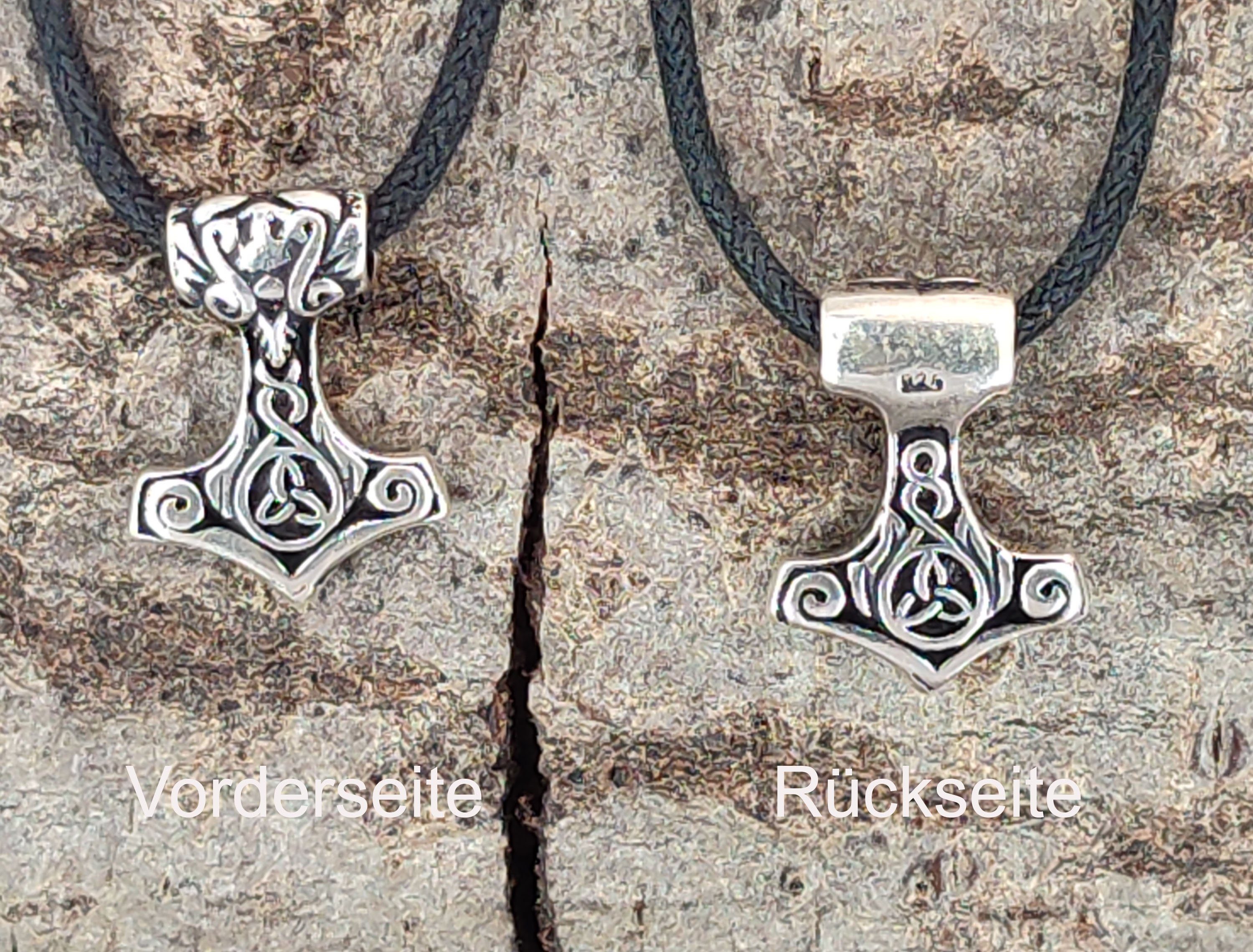 Kiss of Leather Kettenanhänger Thorshammer Anhänger Silber 925 Thorhammer Thor Hammer Odin Nr. 71