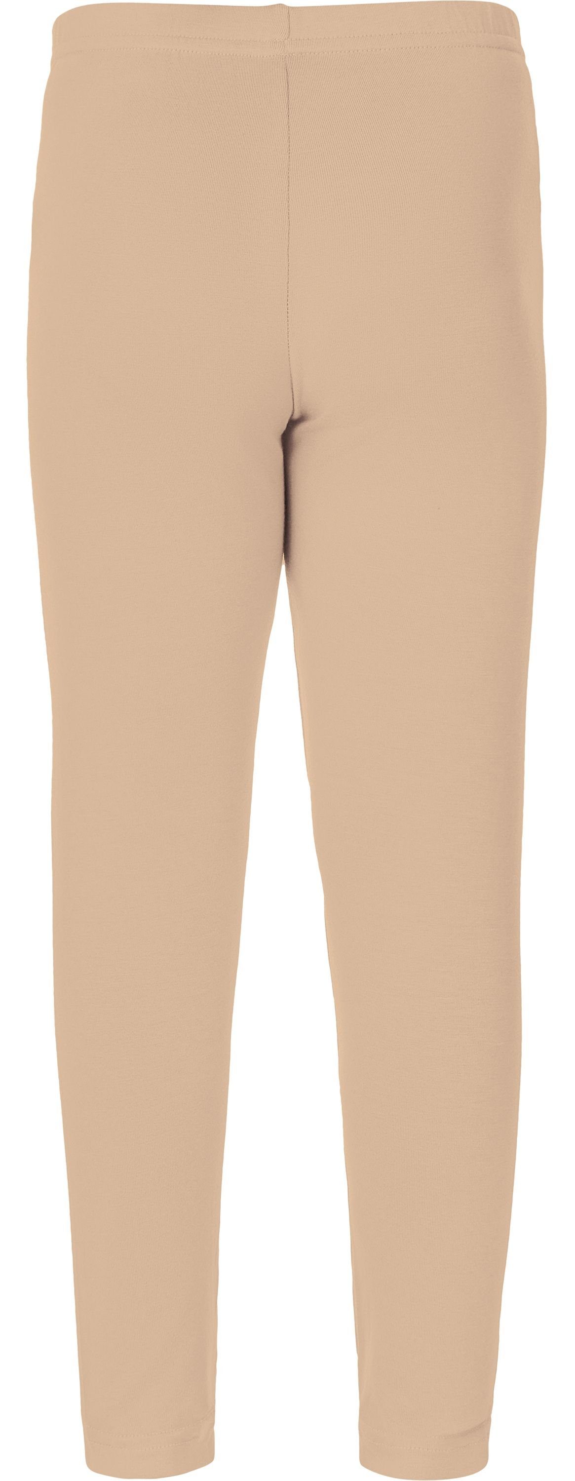 Mädchen Merry elastischer Style Baumwolle (1-tlg) Bund MS10-225 Leggings aus Leggings Sand Lange