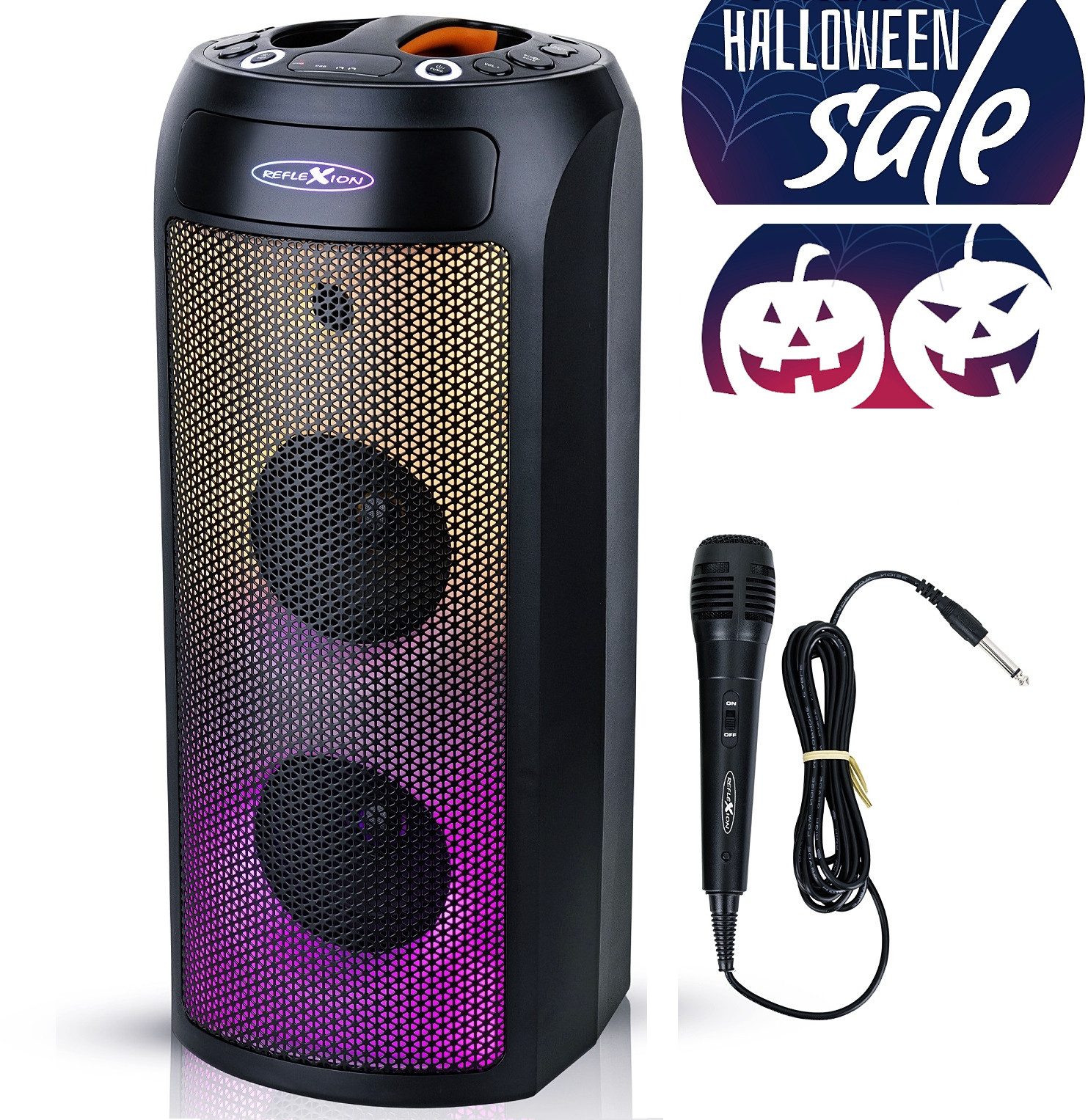 Reflexion PSX30BT Колонки mit LED-Flammenlicht Bluetooth-Lautsprecher (Bluetooth, 240 W, Bluetooth, Radio, Karaoke, Disco-Licht Effekte, Equalizer)