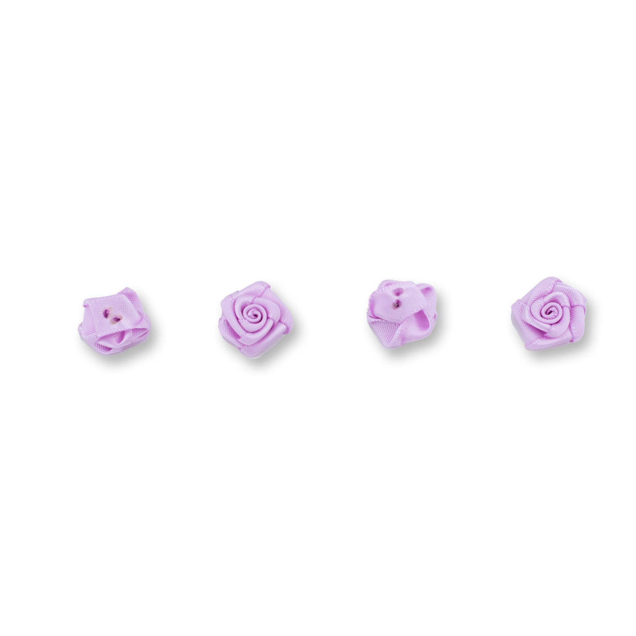 Creativery Streudeko, Satinrosen 15mm zum Basteln & Aufnähen 20 Stück Helllila