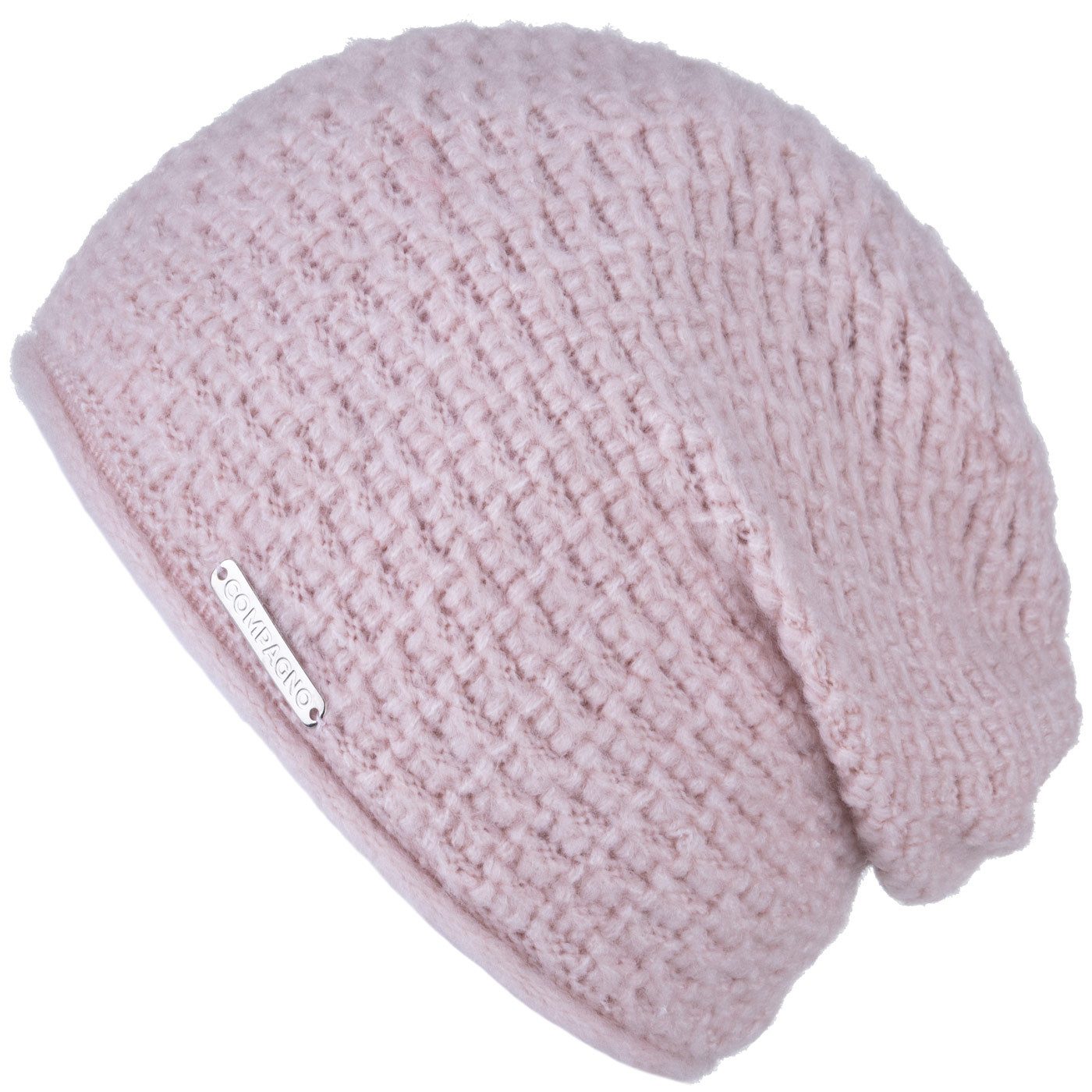 compagno Strickmütze (1-St) Grobstrick Beanie Wintermütze Strickmütze Damen gefüttert Fleece