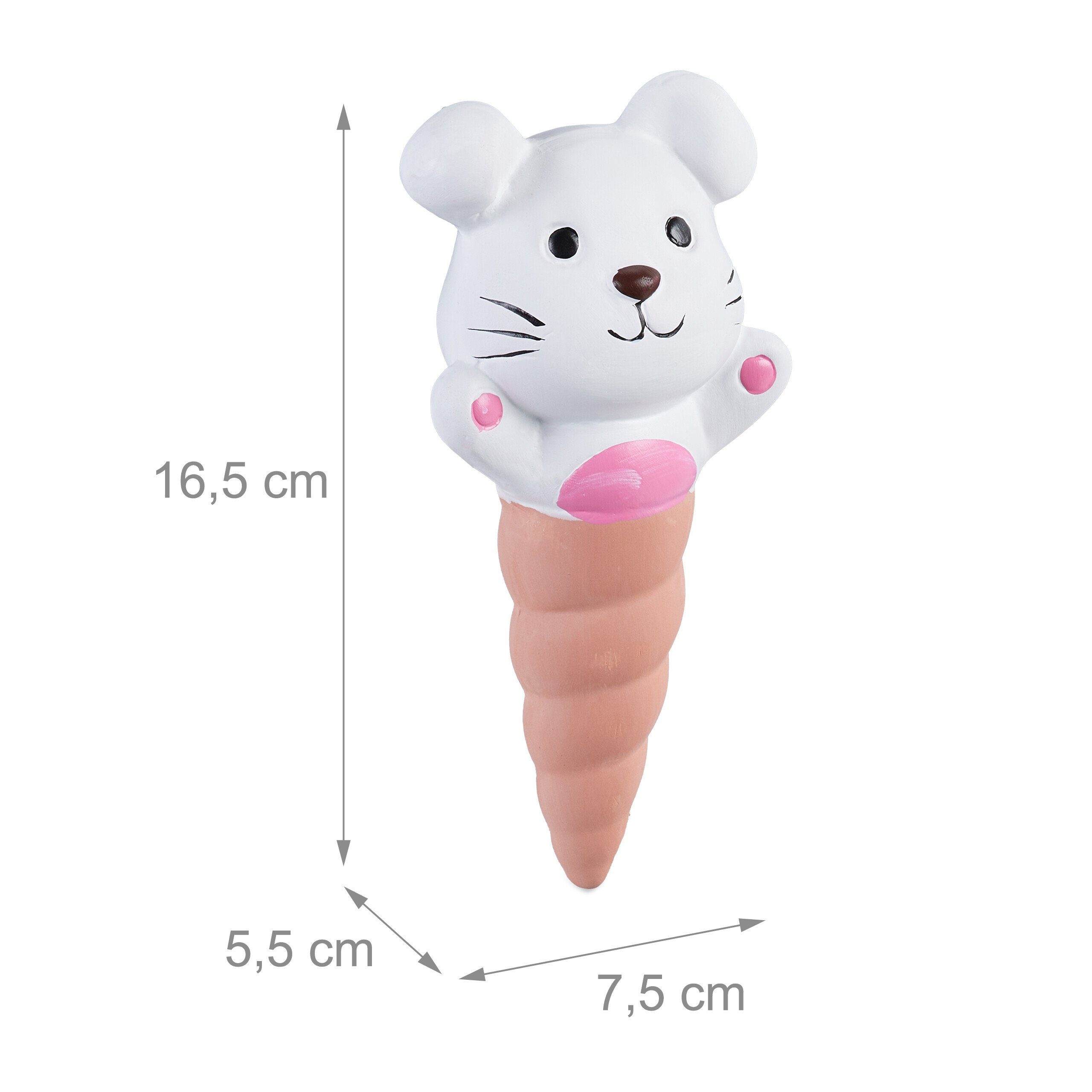 relaxdays Bewässerungskugel Tonkegel Hase im 4er Set – Bild 4 von 5