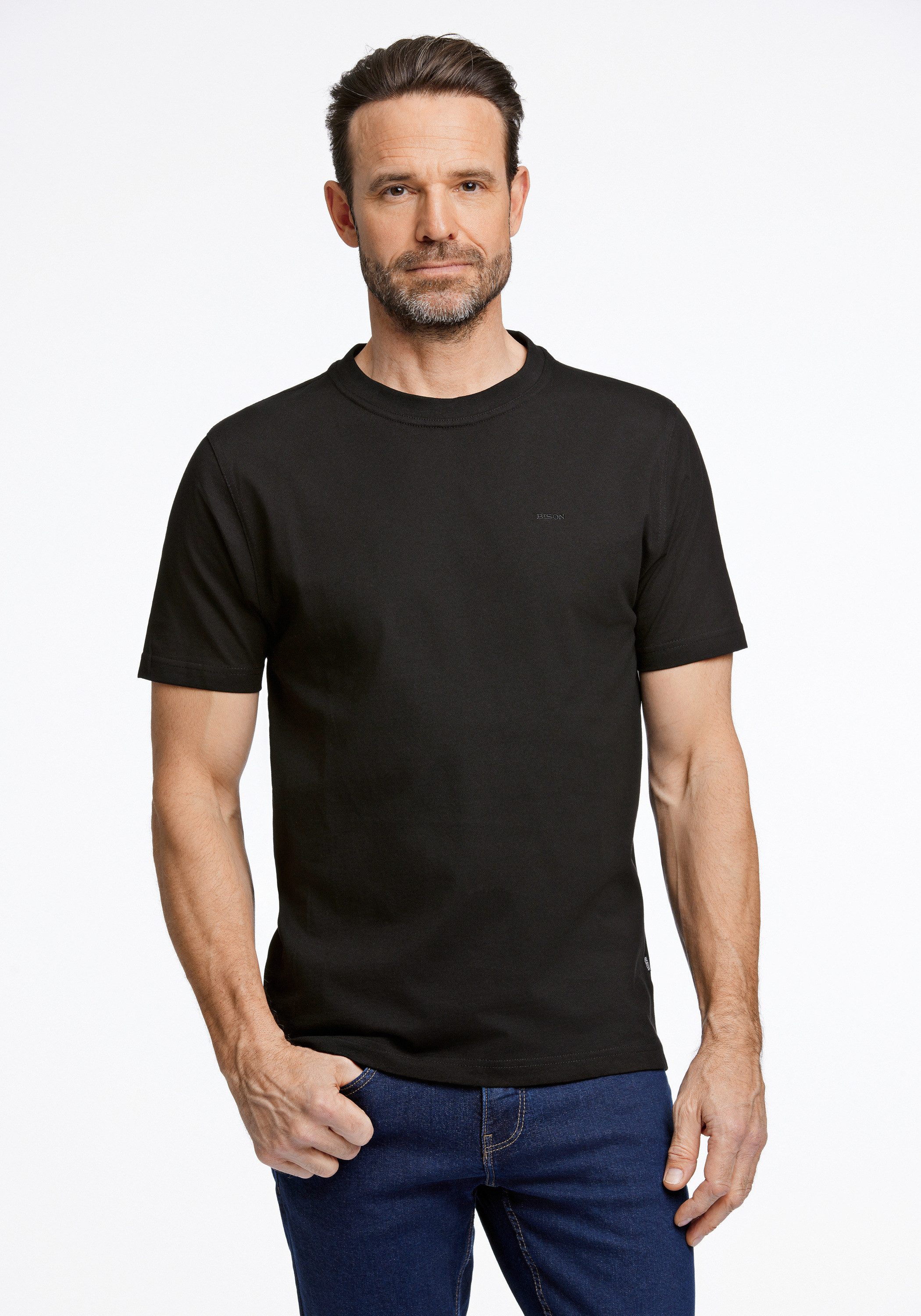 BISON Kurzarmshirt T-Shirt (Kurzarm) Comfort Fit