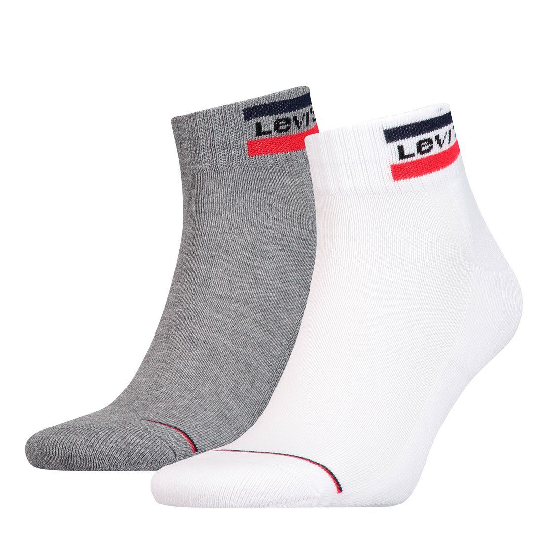 Levi's® Kurzsocken Levis 144 NDL Mid Cut SPRTW (2-Paar) 062 - white/grey