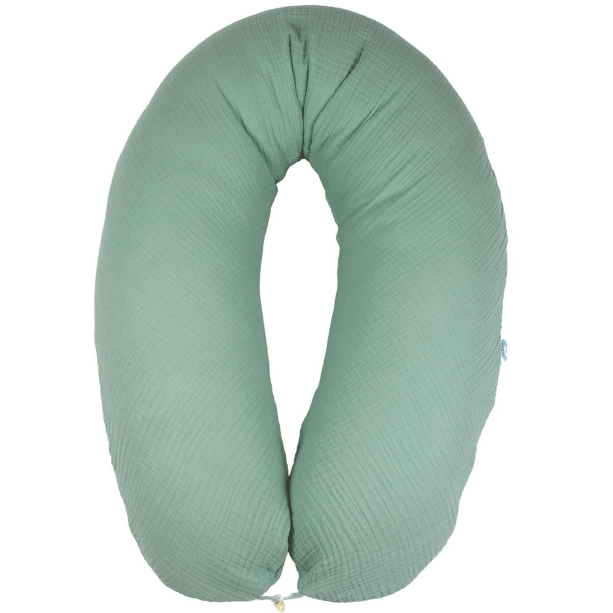 SEI Design Stillkissen Seitenschläferkissen Babynestchen mit EPS Mikroperlen, Schwangerschaftskissen mit Bezug, Schwangerschaftskissen mit Bezug, Musselin BIO Baumwolle