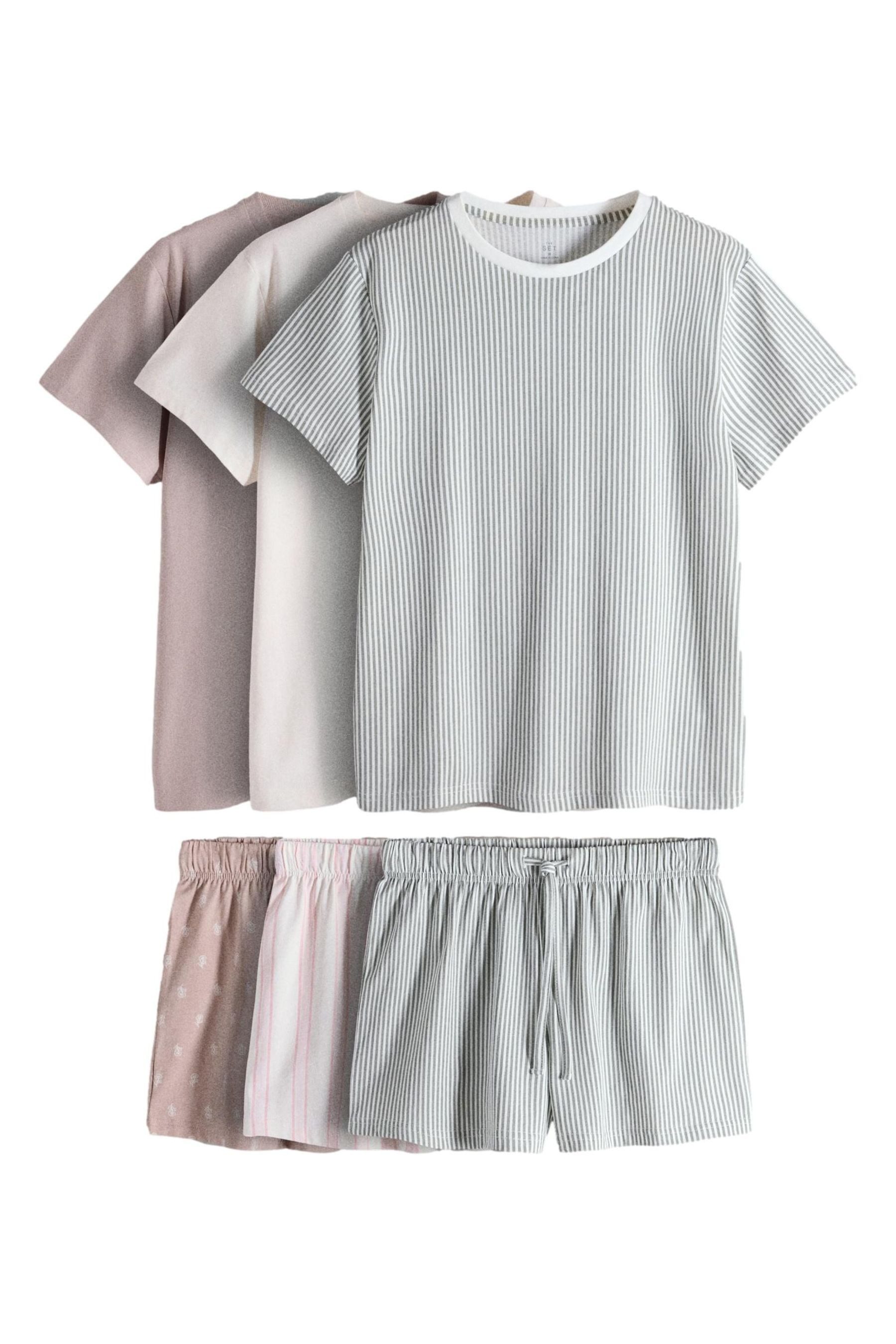 Pyjama The Set Schlafanzug mit T-Shirt + Shorts, 3er-Pack