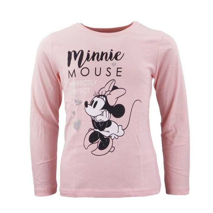 Disney Minnie Mouse Langarmshirt Minnie Maus Mädchen Kinder Shirt Gr. 98 bis 128 100% Baumwolle