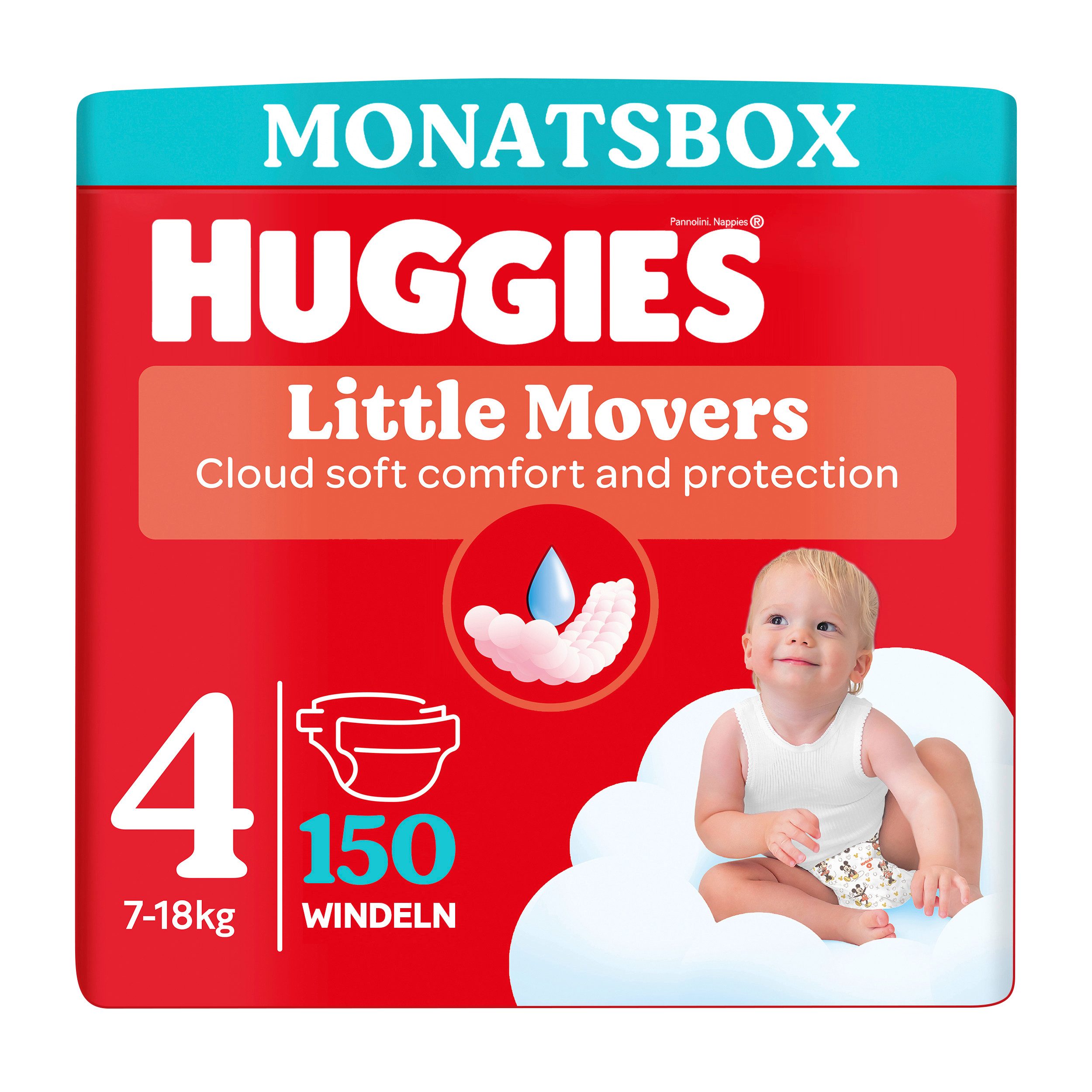 HUGGIES Подгузники Baby-Windeln Little Movers Disney Размер 4 Monatsbox 150 St. (3 x 50)