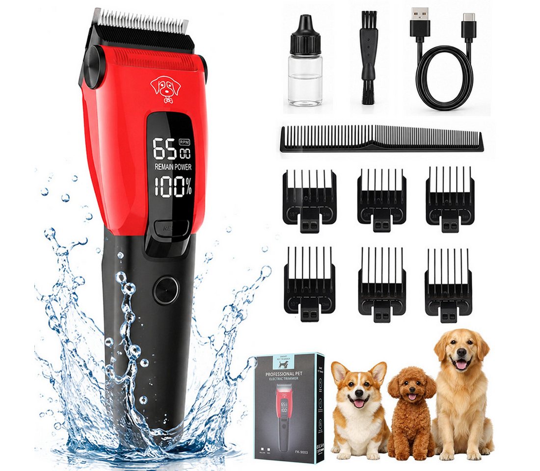 ibettertec Hundeschermaschine Tierhaarschneider Set Tierhaarschneidemaschine mit Zubehör, Leise Hundeschermaschine, 1200mAh Hundetrimmer mit 3 Geschwindigkeiten, Mit Kamm ausgestattet geeignet für Hunde Katzen und Haustiere mit