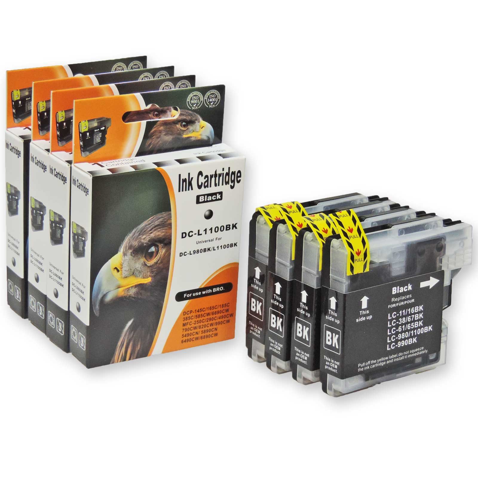 Kompatibel Brother LC-980, LC-1100 Tinten Patronen Set Tintenpatrone (Spar-Set, CW)