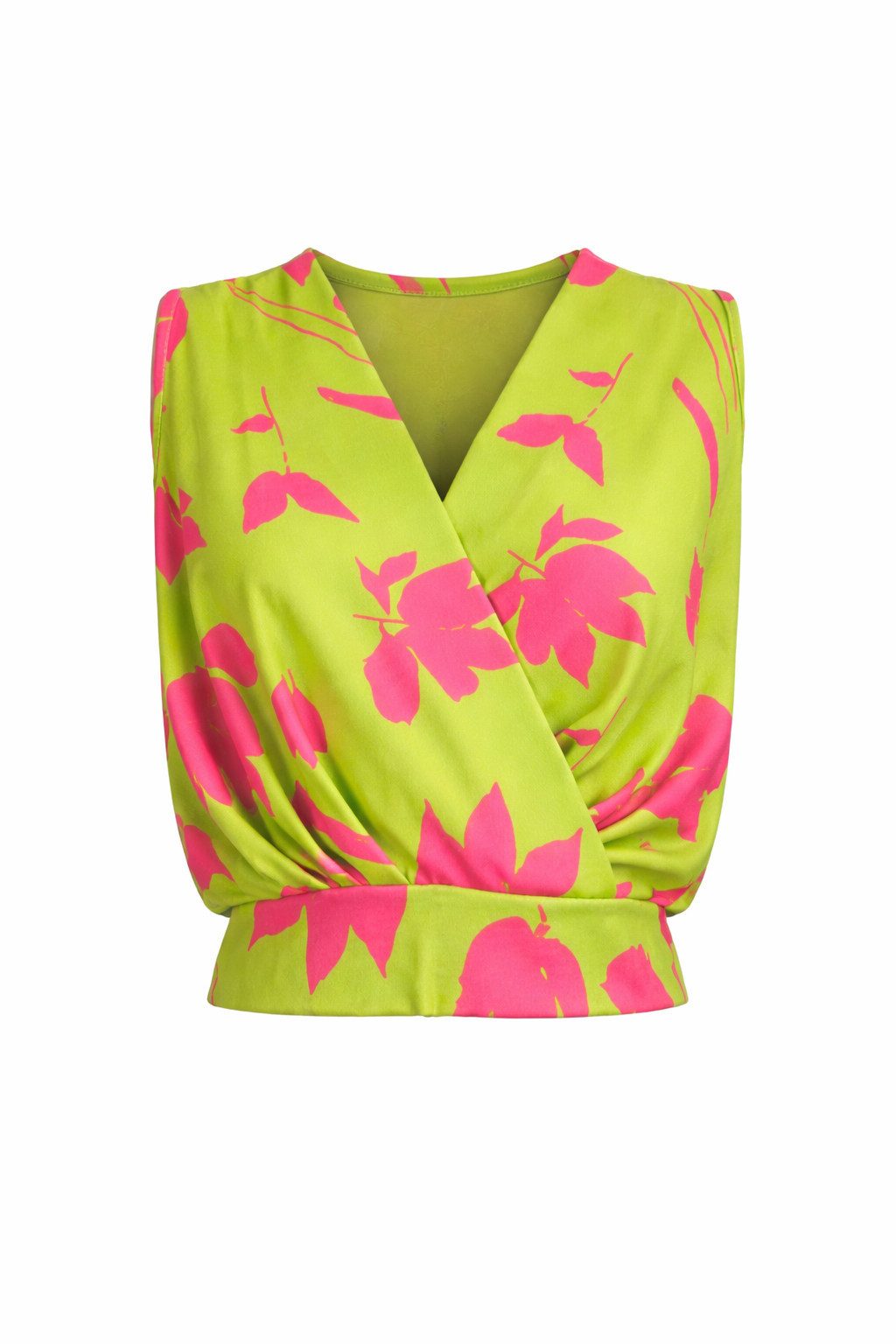 ITALY VIBES Shirttop - Crop Top - Cropped Damen - Sommertop - Wickeltop - Blusentop ONE SIZE / passend für Größe XS - M