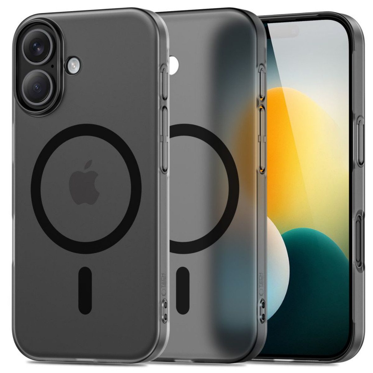 TECH PROTECT Handyhülle MagSlim kompatibel mit iPhone 17 – Mattschwarz 6,1 Zoll, Schlanke Magnet-Hülle mit Aluminium-Kameraschutz7,7