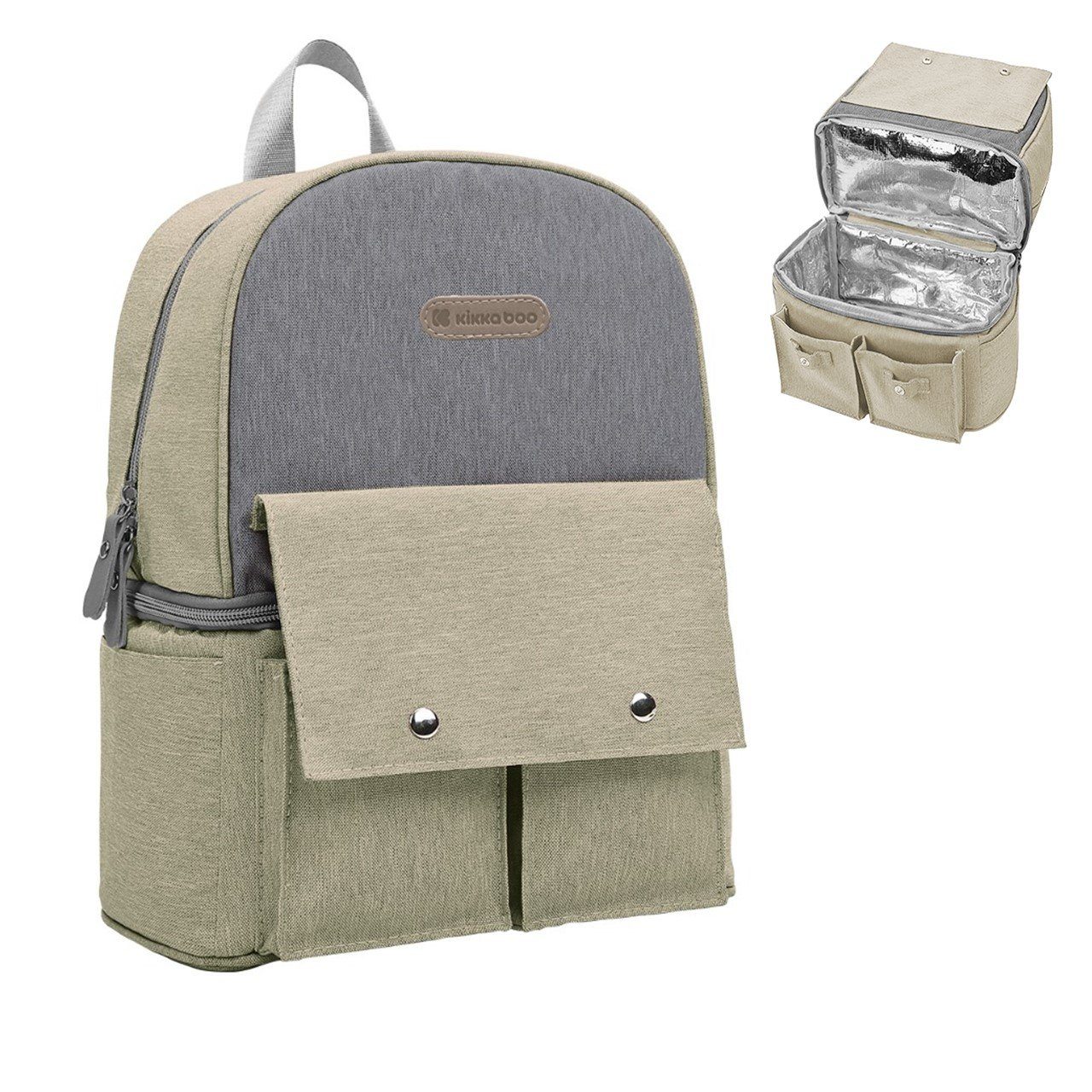Kikkaboo Wickeltasche Wickeltasche Nia Rucksack (1-tlg), Reißverschlussöffnung, verschiedene Fächer beige
