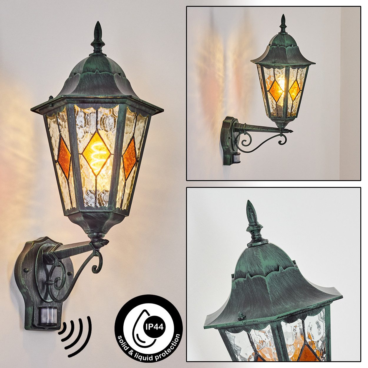 hofstein Außen-Wandleuchte Außenwandlampe mit Bewegungsmelder aus Metall/Gl günstig online kaufen