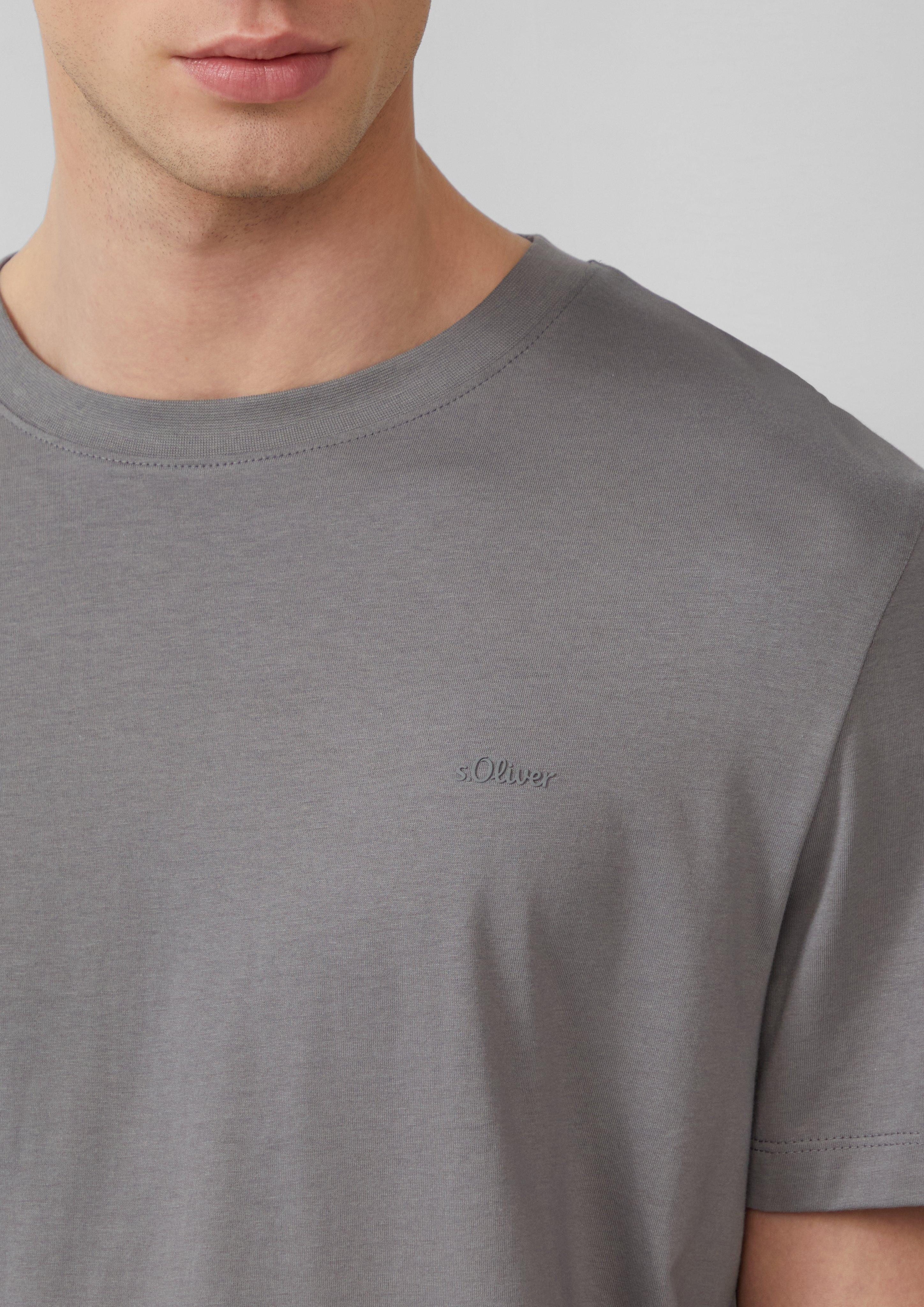 s.Oliver Kurzarmshirt Baumwoll-T-Shirt mit Logo-Print Logo günstig online kaufen