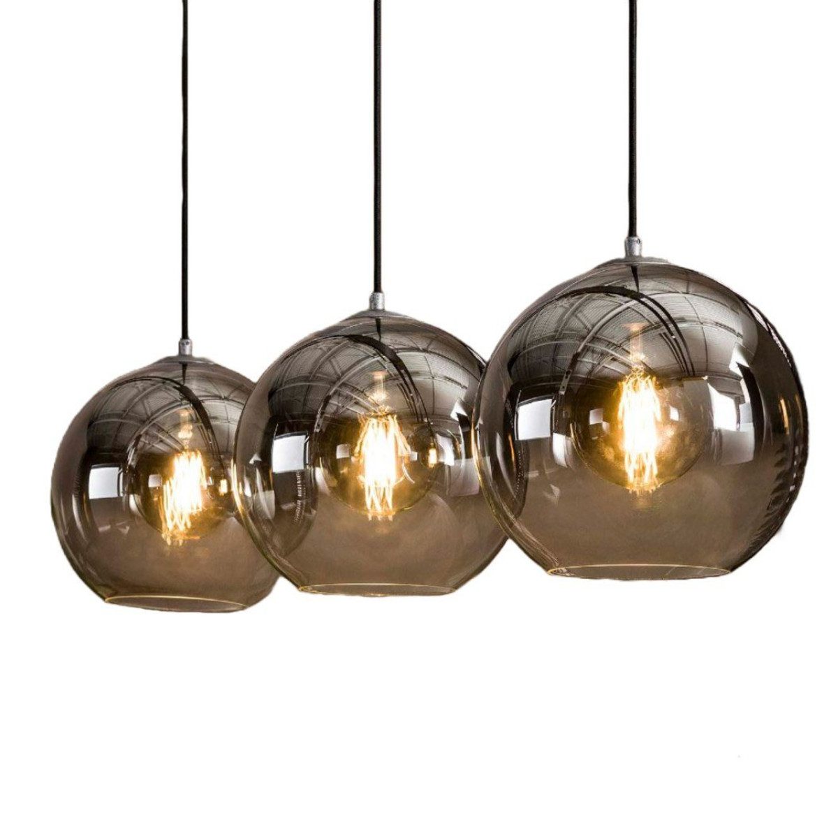 Liadomo Pendelleuchte Boise 3-flammig, ohne Leuchtmittel, Glasschirme mit s günstig online kaufen