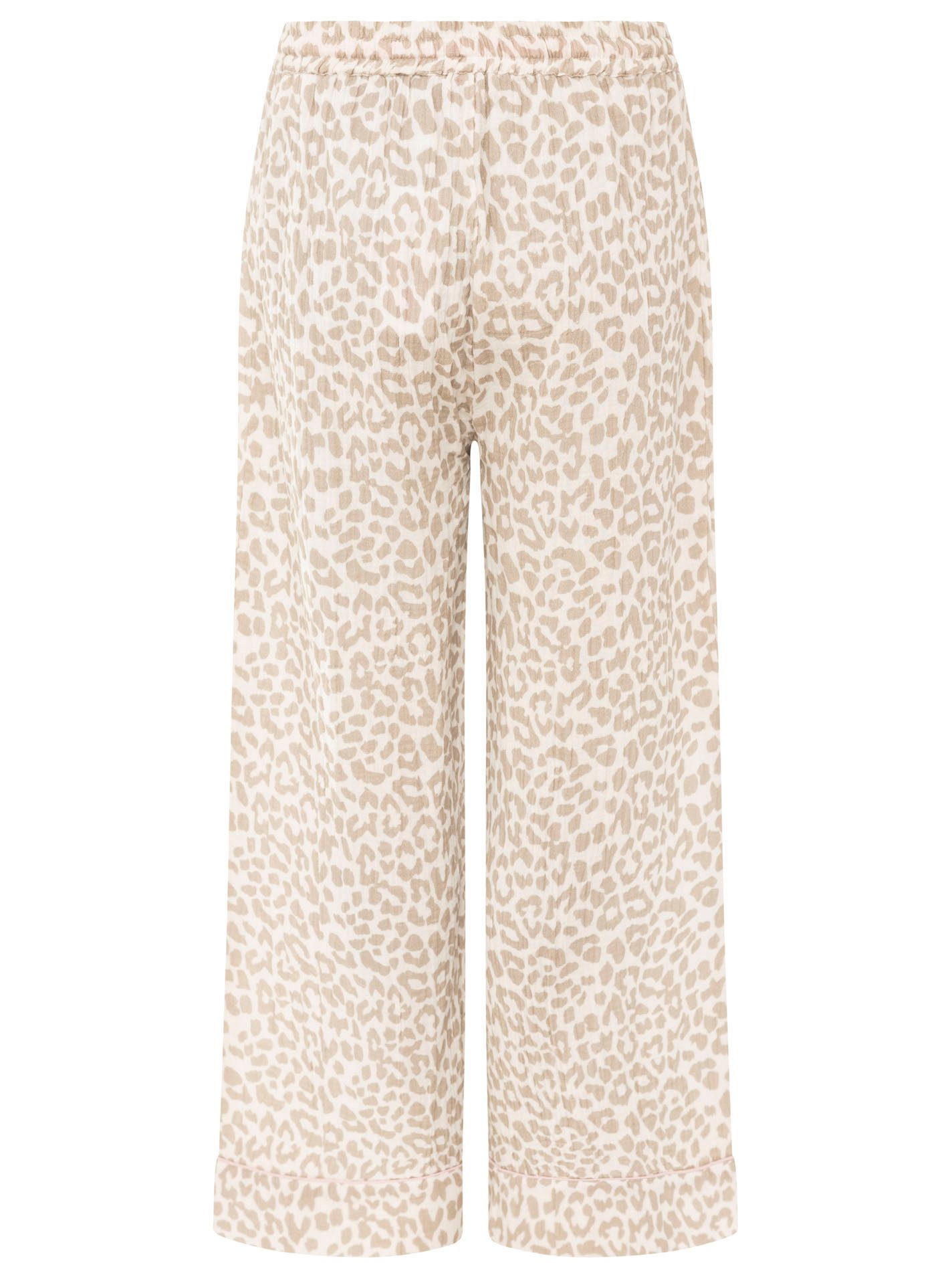 Zwillingsherz Pyjama Classic Leo (2 tlg) Leo-Muster, Oberteil mit Knöpfen, Hose mit elastischem Bund – Bild 5 von 5
