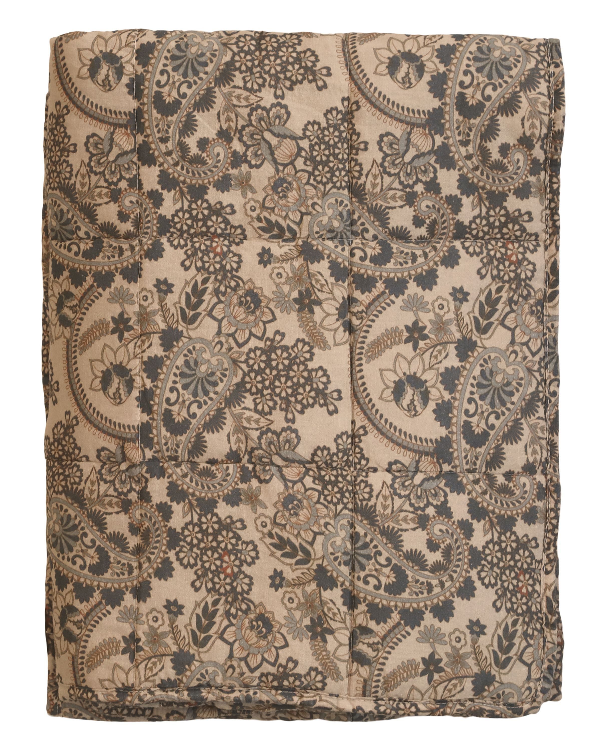 Wohndecke Chic Antique - Decke Quilt Kuscheldecke Paisley Beige 180x130cm, Chic Antique