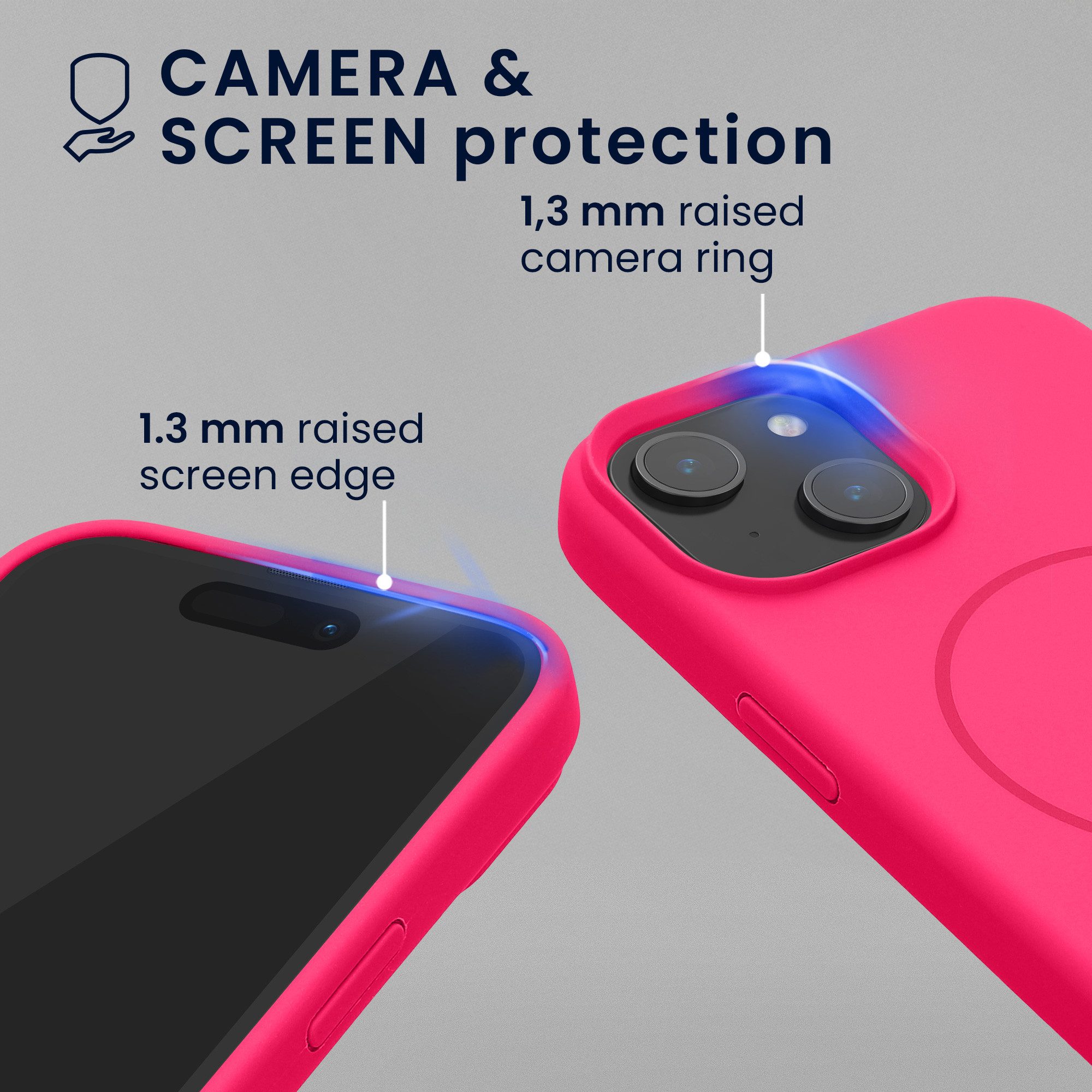 kwmobile Smartphone-Hülle Soft Silikon Case für Apple iPhone 15 Hülle, magnetische Schutzhülle kompatibel mit MagSafe Cover gummiert – Bild 5 von 5