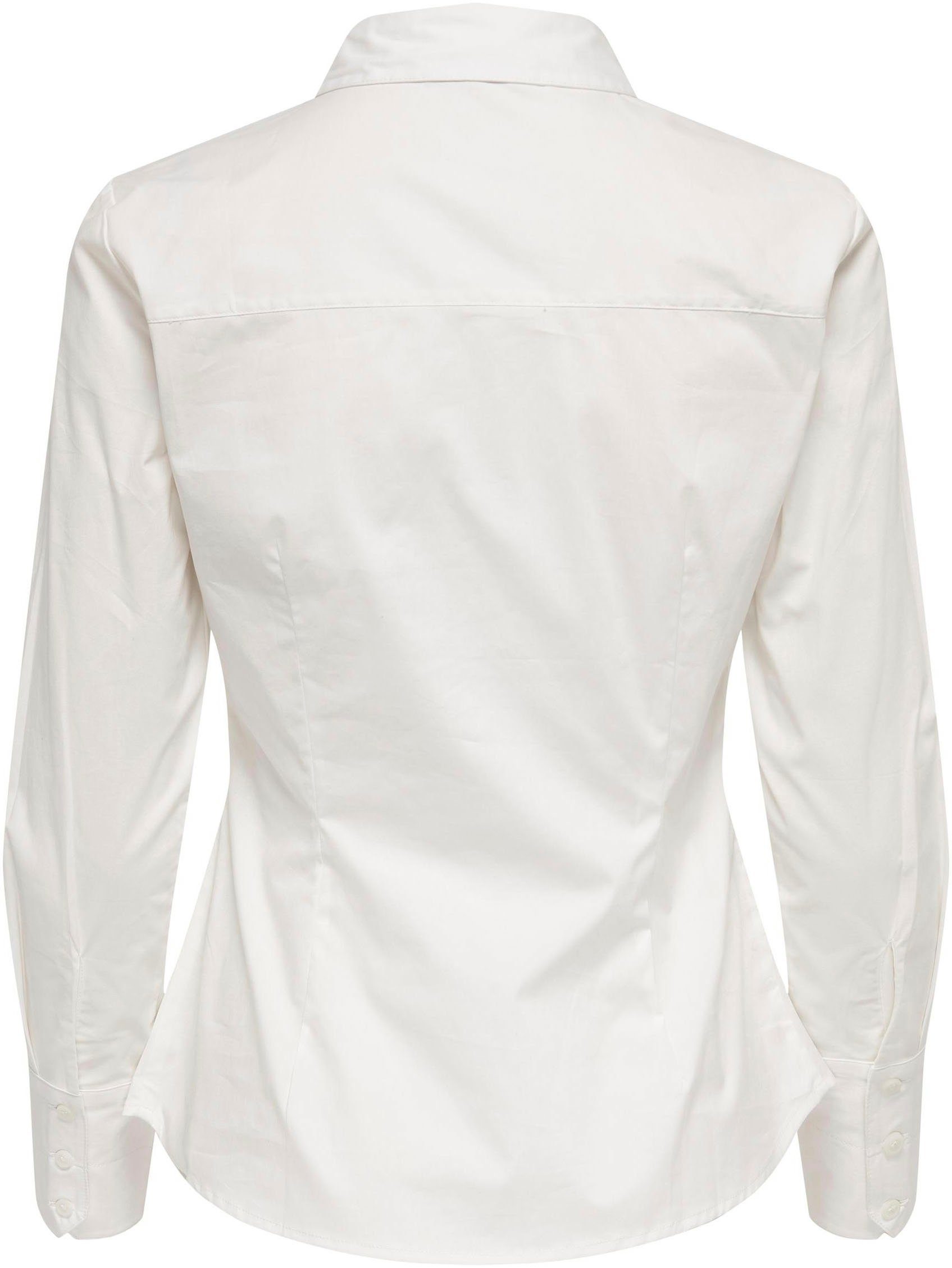 White ONLY Klassische Bluse L/S ONLFRIDA SHIRT